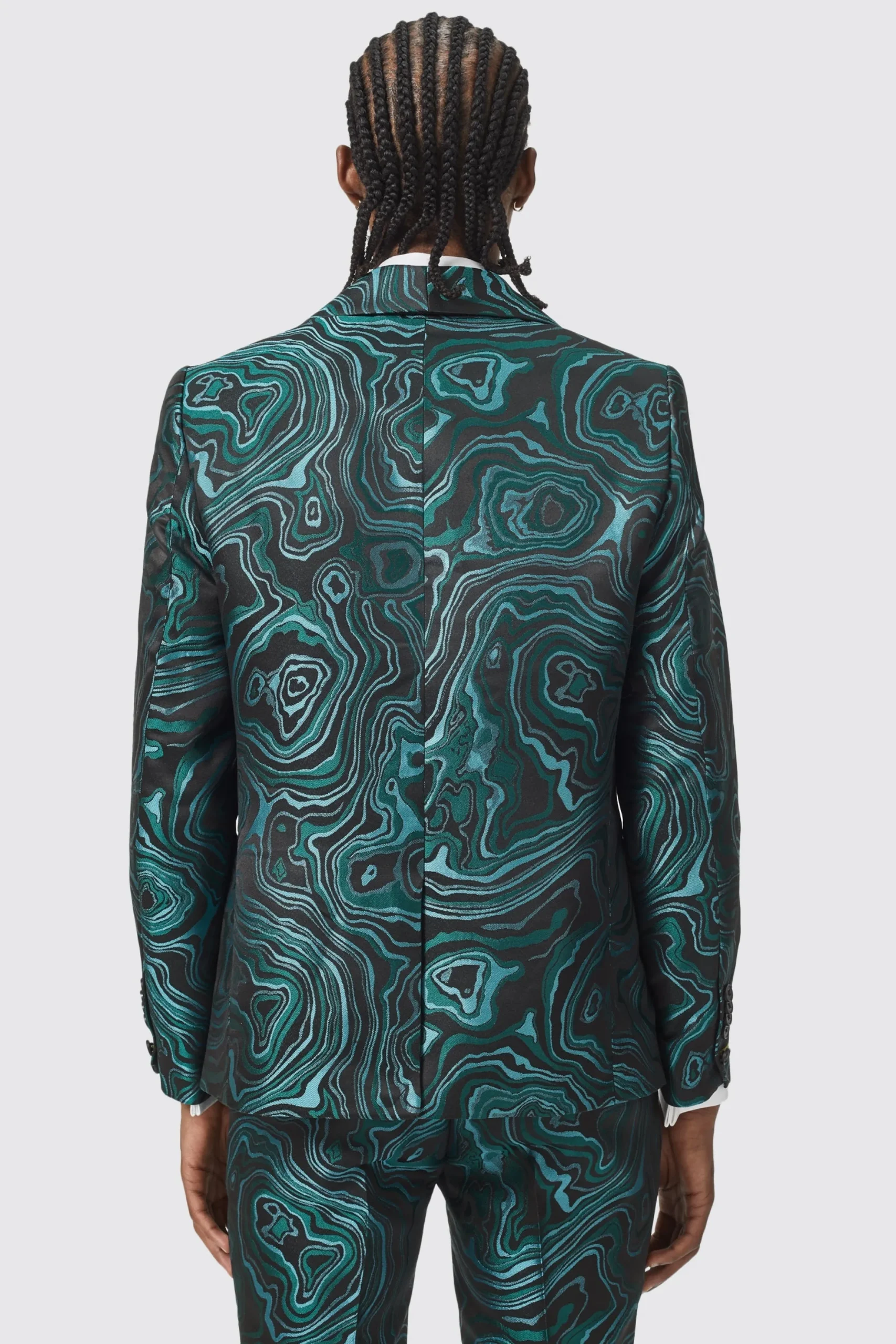 Twisted Tailor Adichie Slim Fit Green Jacquard Suit | Occasion·Party Suits