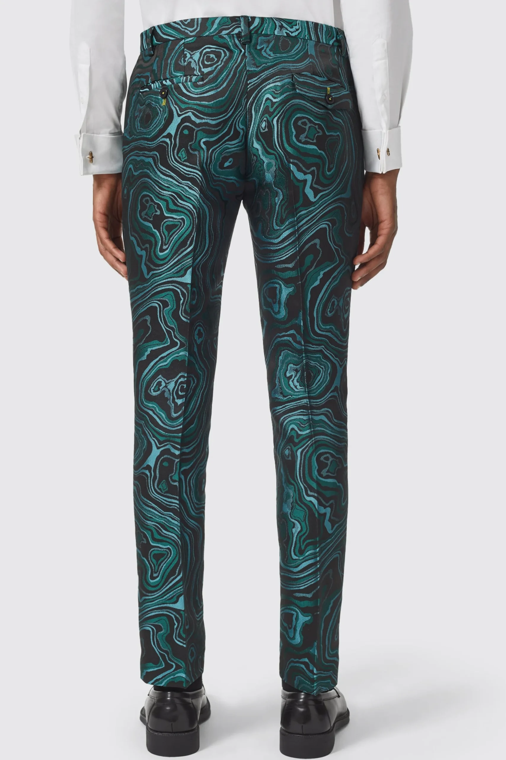 Twisted Tailor Adichie Slim Fit Green Jacquard Suit | Occasion·Party Suits