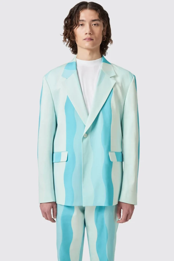 Twisted Tailor Alvaro Oversized Blue Cotton Jacket | Unisex