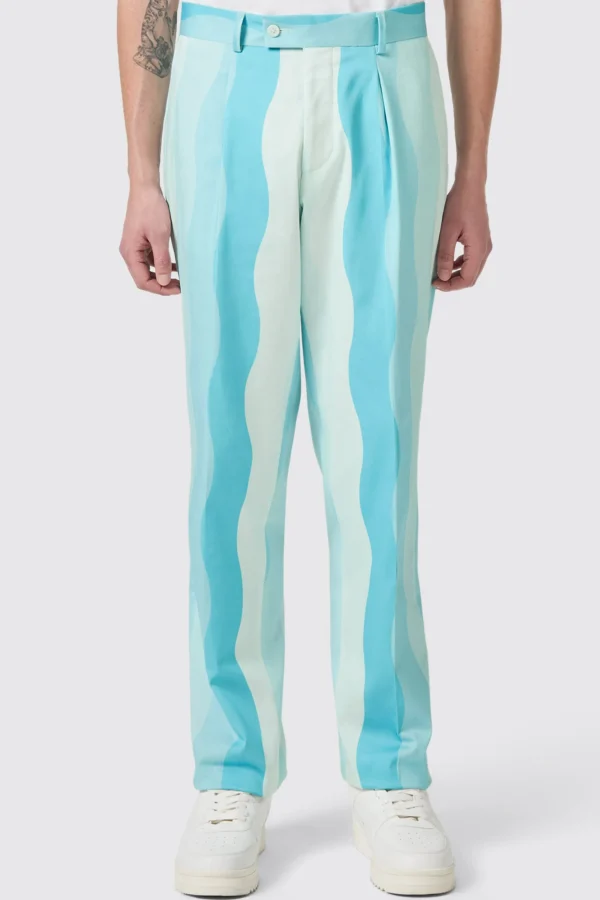 Twisted Tailor Alvaro Oversized Blue Cotton Trousers | Unisex