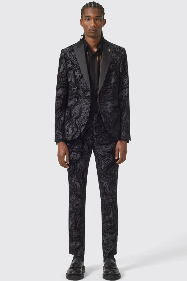Twisted Tailor Angelou Slim Fit Black Suit | Occasion·Groomsmen Suits