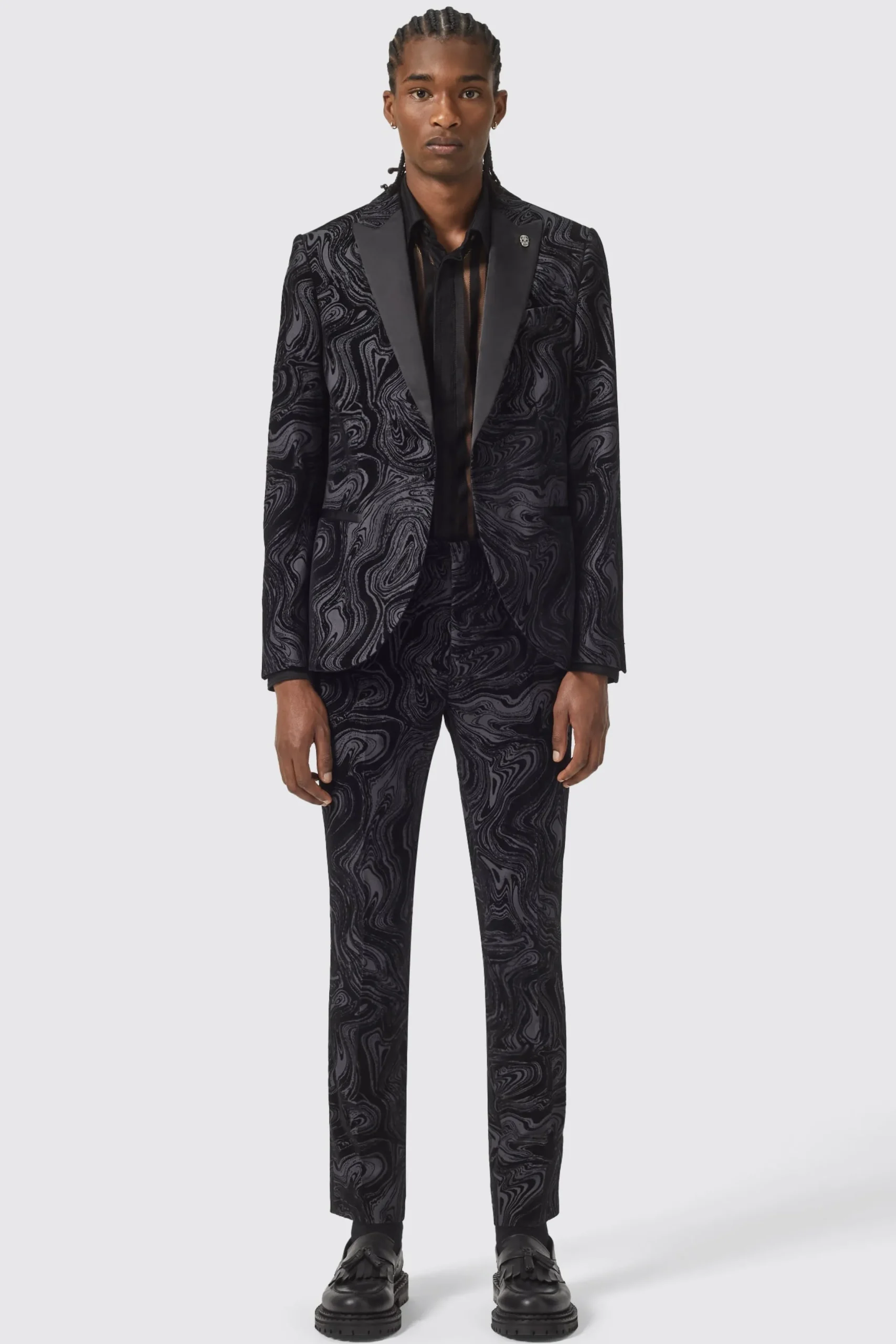 Twisted Tailor Angelou Slim Fit Black Suit | Occasion·Groomsmen Suits