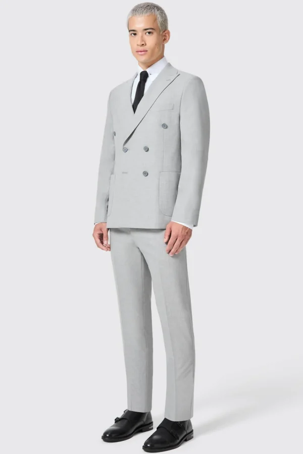 Twisted Tailor Atkinson Slim Fit Grey Double Breasted Suit | Style·Double Breasted Suits | Occasion·Groomsmen Suits
