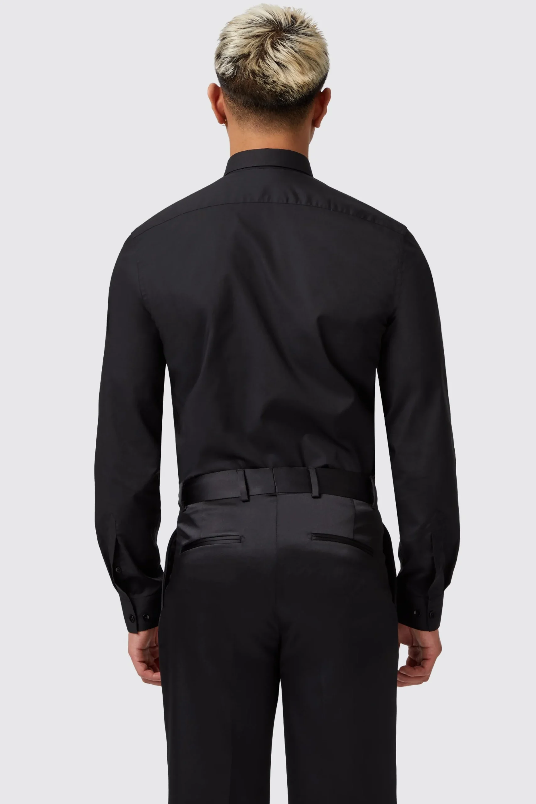 Twisted Tailor Barilla Slim Fit Black Flocked Floral Shirt | Occasion·Wedding Shirts | Occasion·Formal Shirts