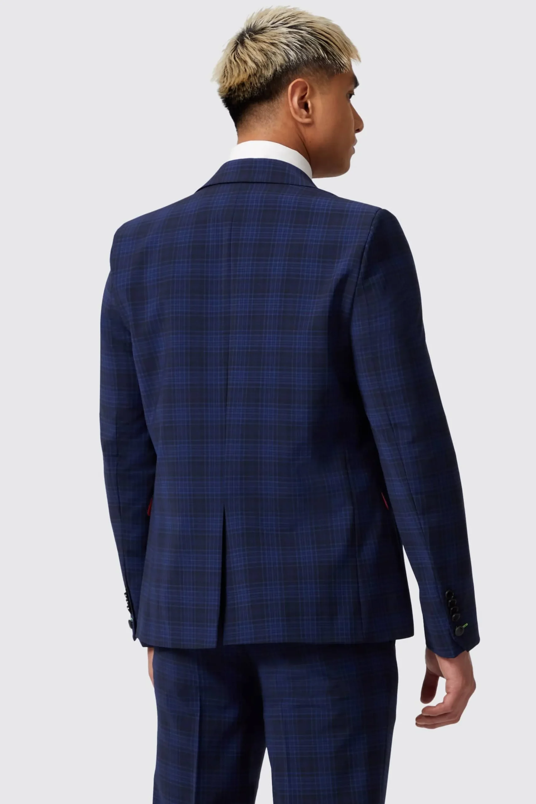 Twisted Tailor Barlow Slim Fit Navy Wool Check Suit | Style·Check Suits | Occasion·Autumn Suits
