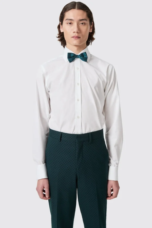 Twisted Tailor Barron Slim Fit Double Cuff White Cotton Shirt | Style·Plain Shirts | Style·Premium Shirts