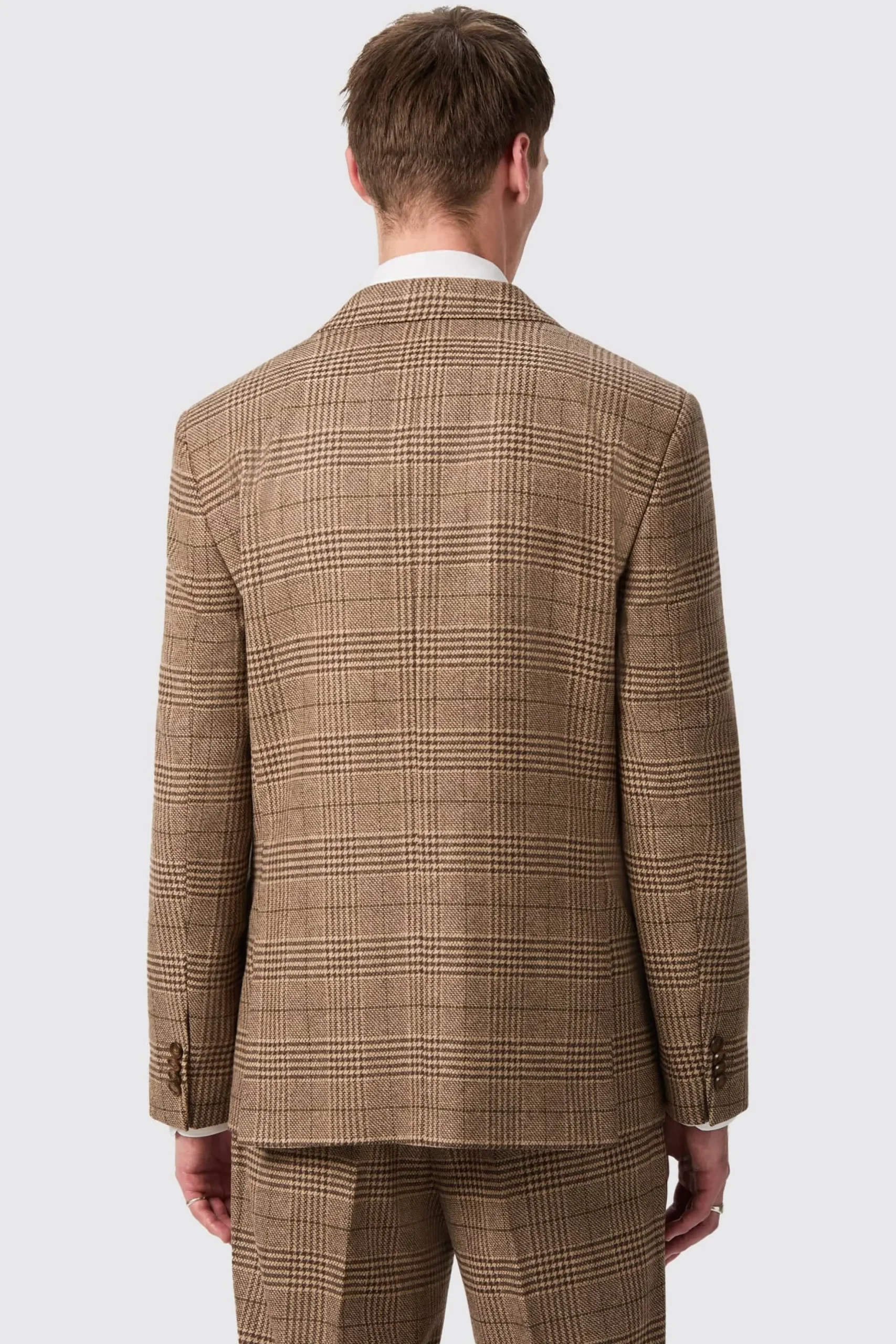 Twisted Tailor Blackwood Slim Fit Brown Check Double Breasted Jacket | Jackets·Work Jackets | Jackets·Casual Jackets