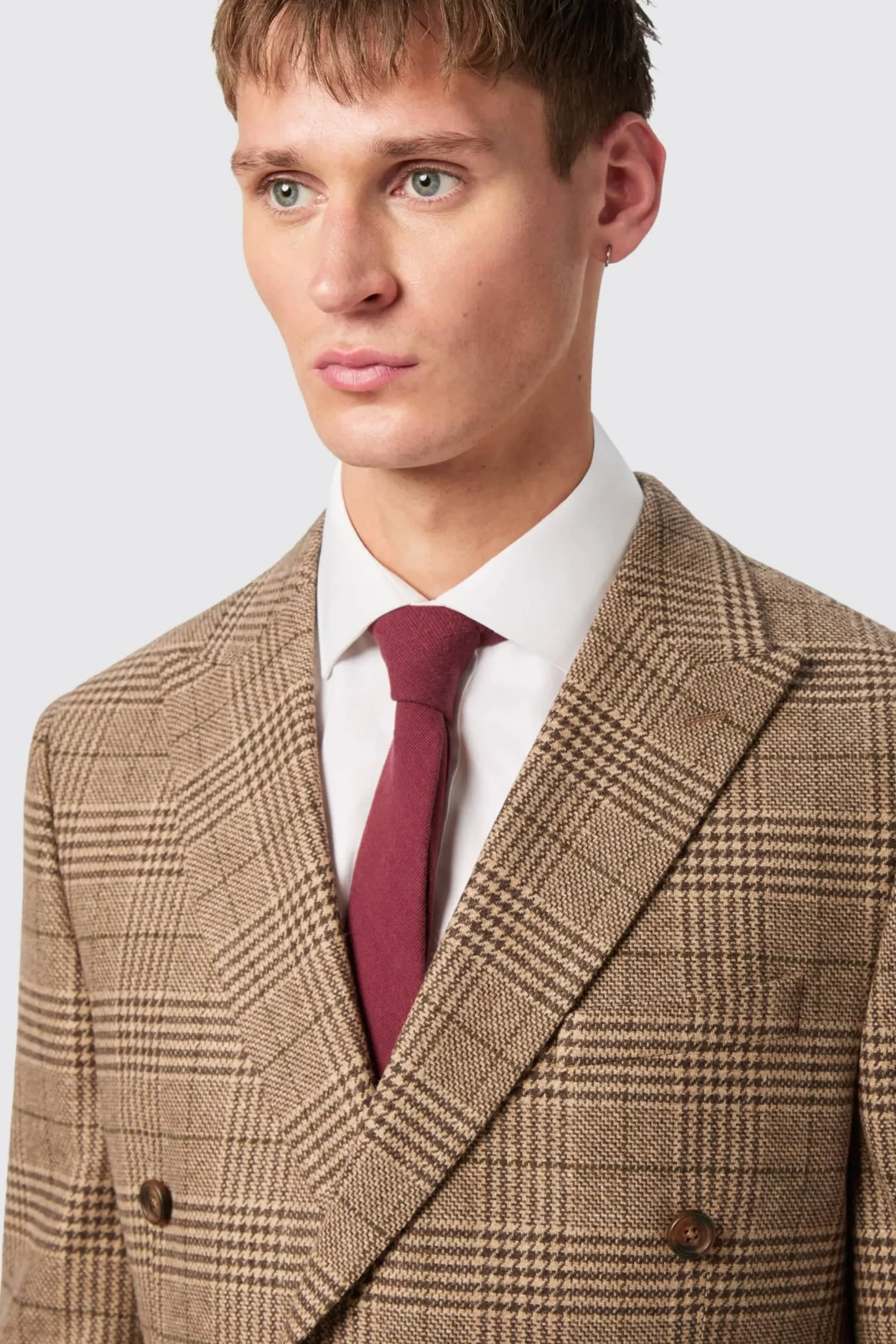 Twisted Tailor Blackwood Slim Fit Brown Check Double Breasted Jacket | Jackets·Work Jackets | Jackets·Casual Jackets