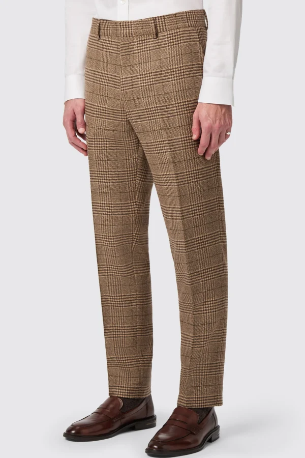 Twisted Tailor Blackwood Slim Fit Brown Check Trousers | Trousers·Work Trousers