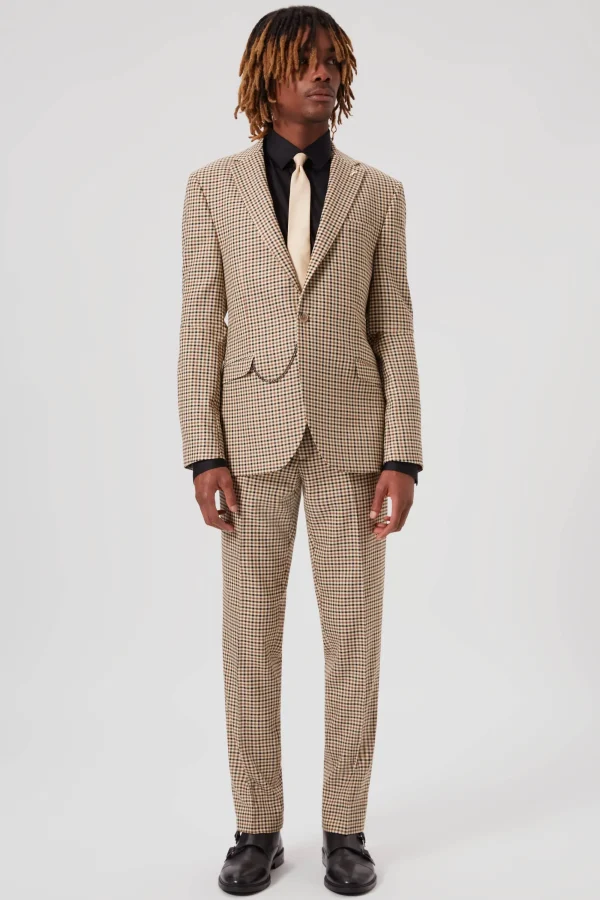 Twisted Tailor Blythe Slim Fit Beige Check Suit | Style·Check Suits | Style·2 Piece Suits