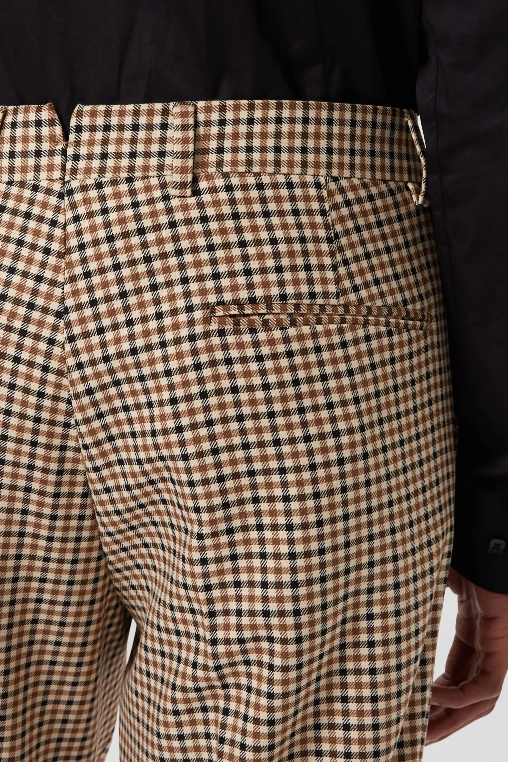 Twisted Tailor Blythe Slim Fit Beige Check Trousers | Trousers·Party Trousers | Trousers·Work Trousers