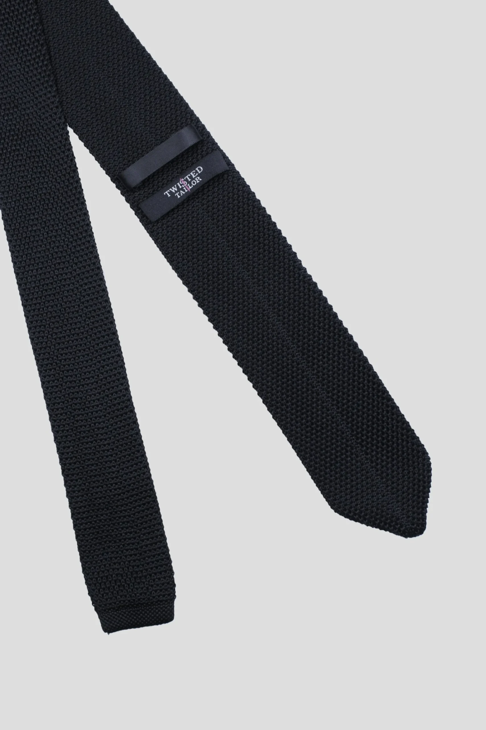 Twisted Tailor Bowie Black Knitted Tie | Suit Accessories·Ties