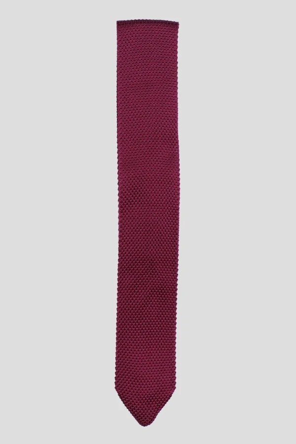 Twisted Tailor Bowie Burgundy Knitted Tie | Suit Accessories·Ties