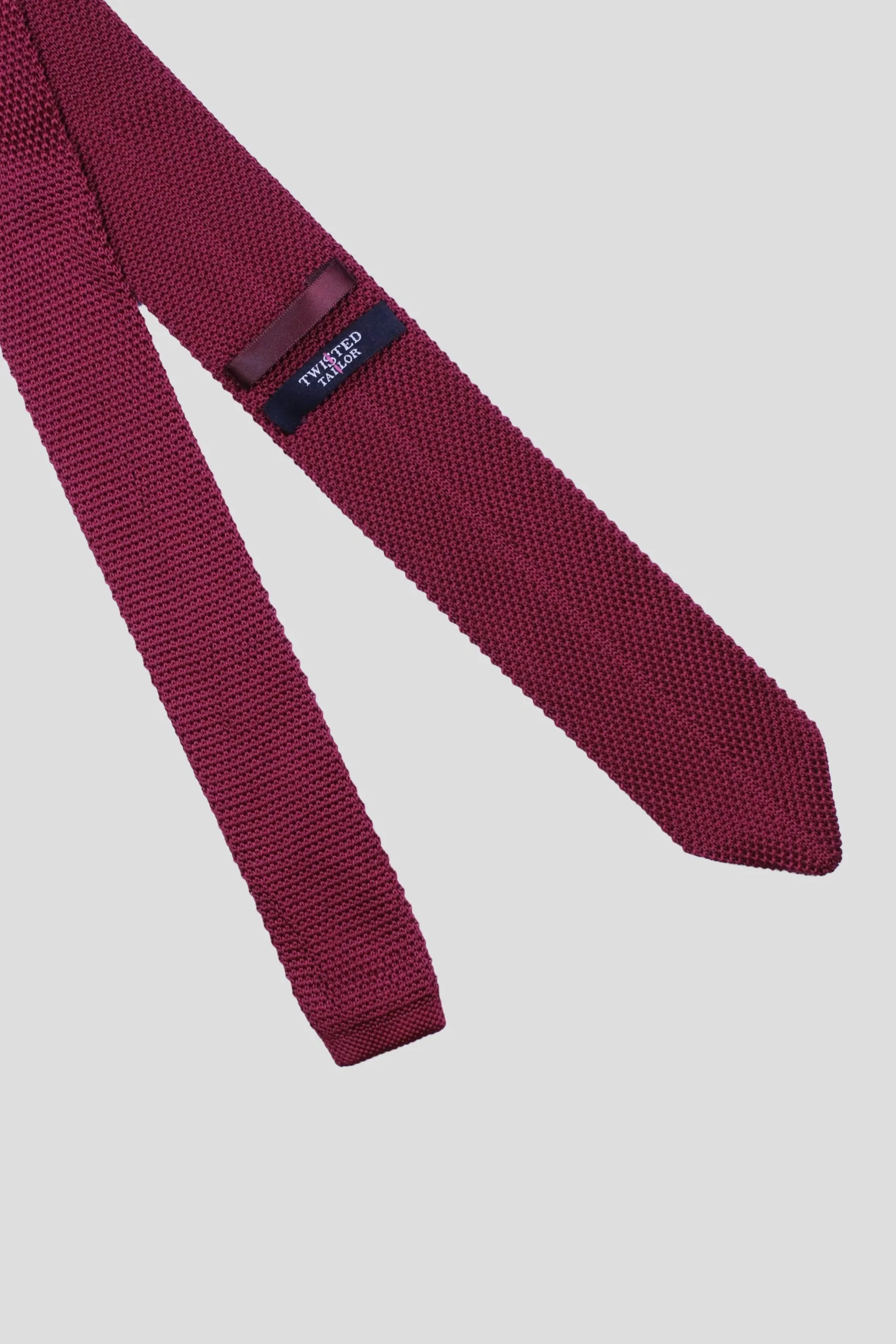 Twisted Tailor Bowie Burgundy Knitted Tie | Suit Accessories·Ties