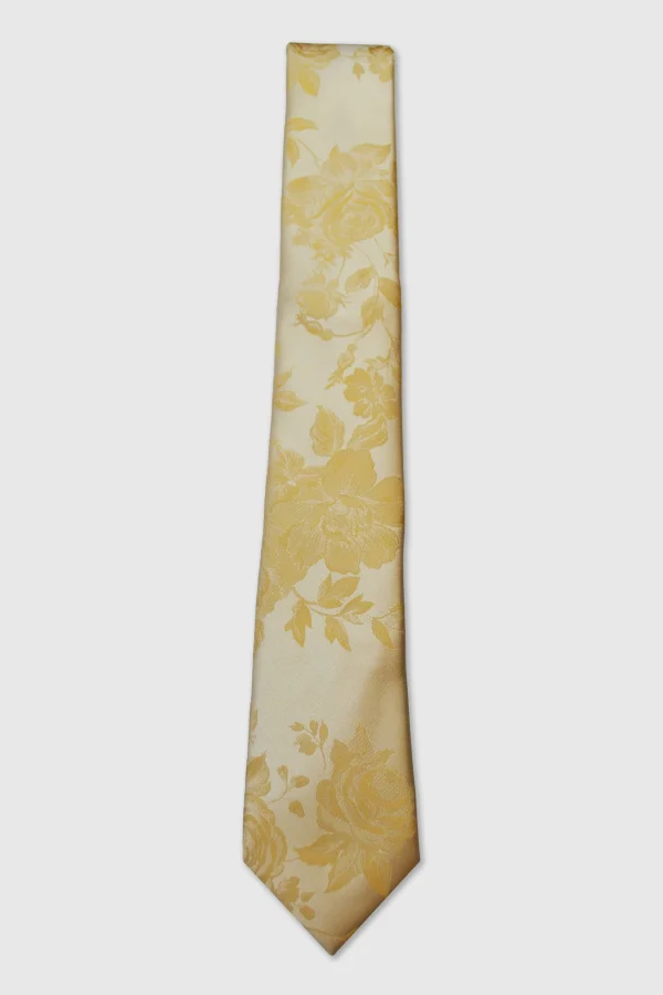 Twisted Tailor Braxas Yellow Floral Tie And Hank Set | Suit Accessories·Ties
