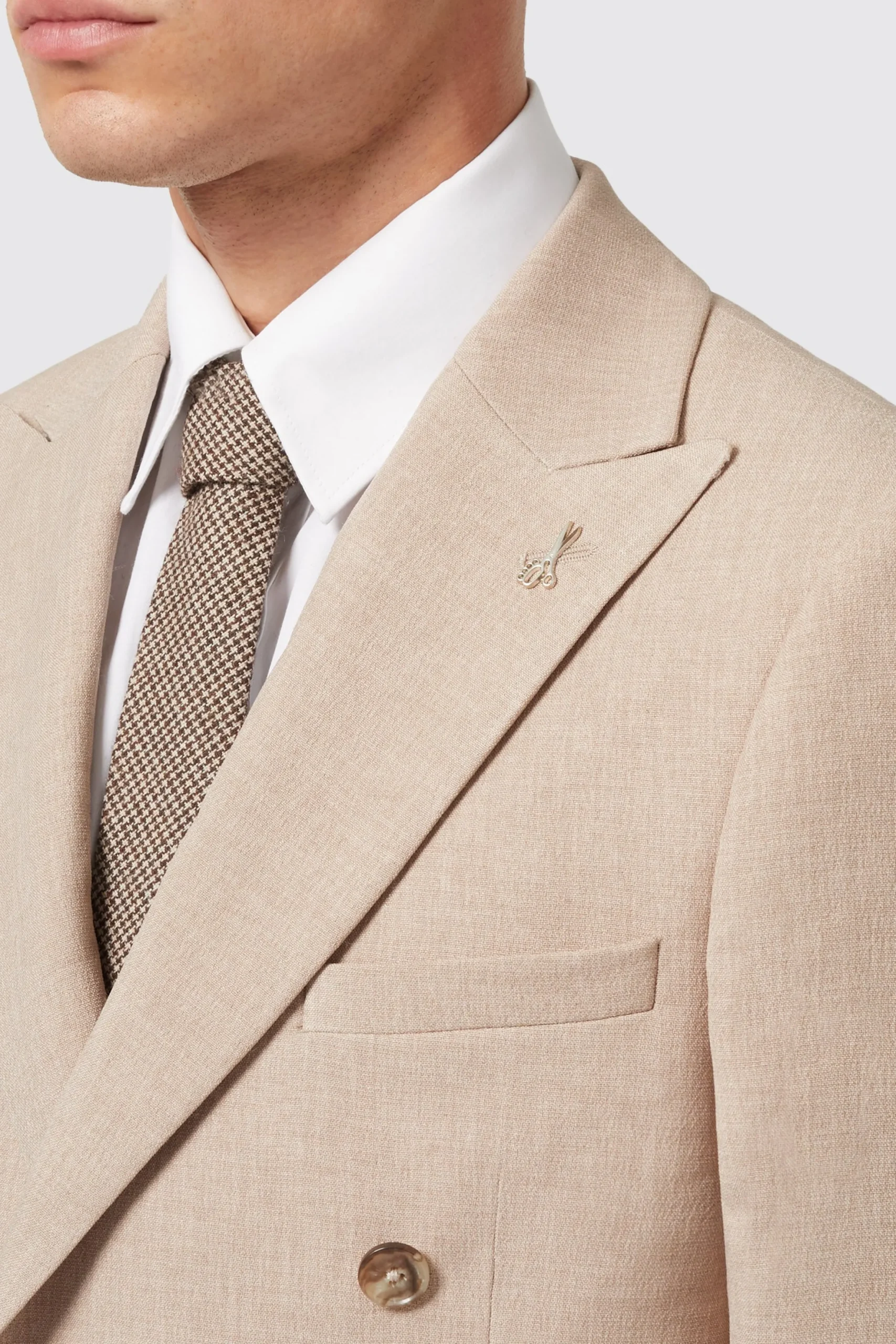 Twisted Tailor Bresnan Slim Fit Neutral Double Breasted Jacket | Jackets·Work Jackets