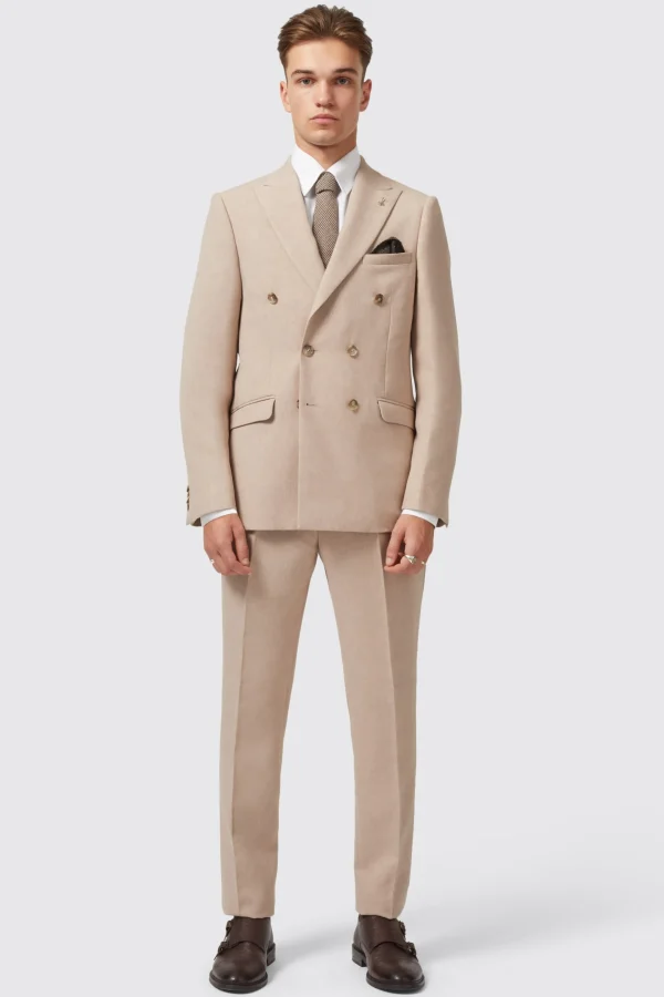 Twisted Tailor Bresnan Slim Fit Neutral Double Breasted Suit | Style·Double Breasted Suits | Occasion·Back To It