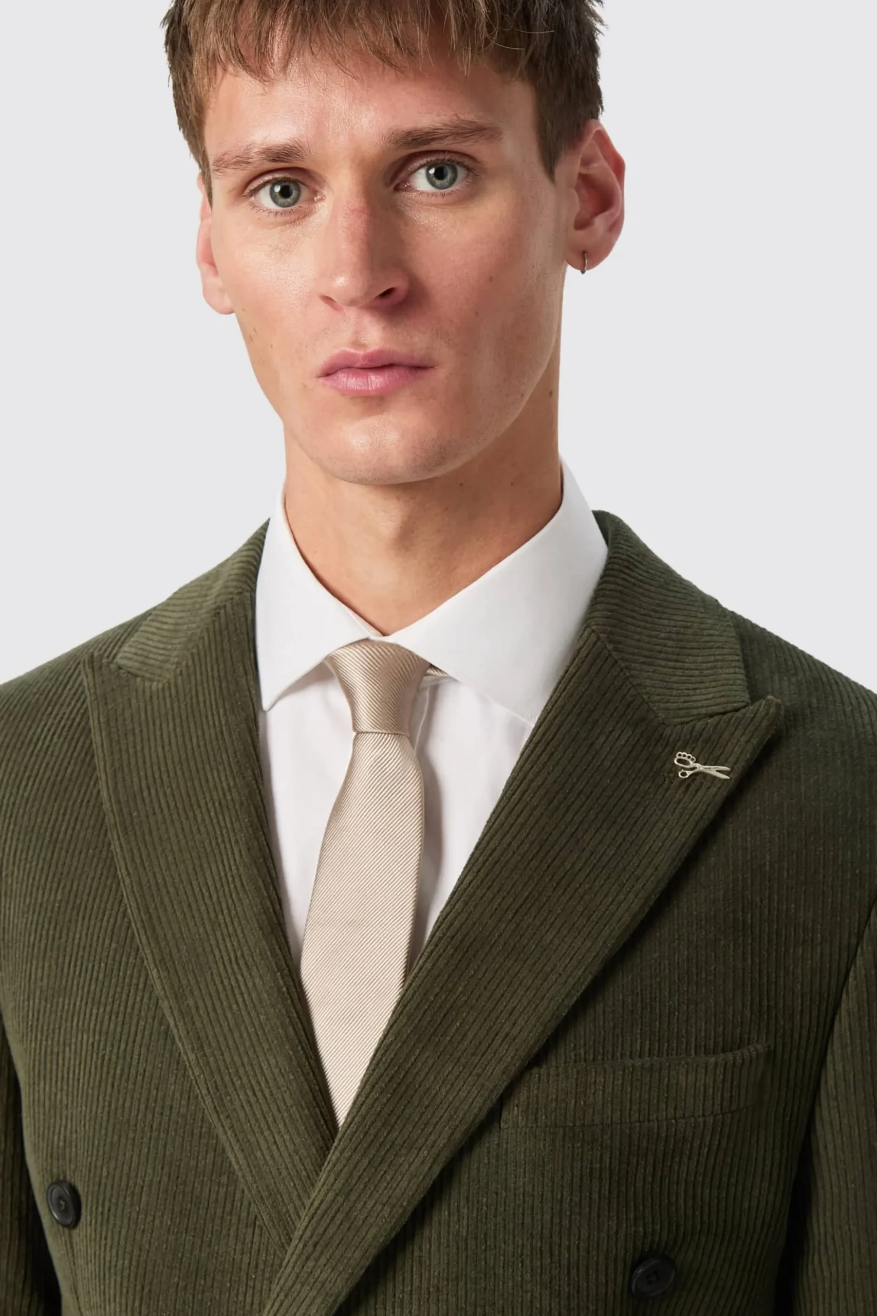 Twisted Tailor Brisbane Slim Fit Green Corduroy Double Breasted Jacket | Jackets·Work Jackets | Jackets·Party Jackets