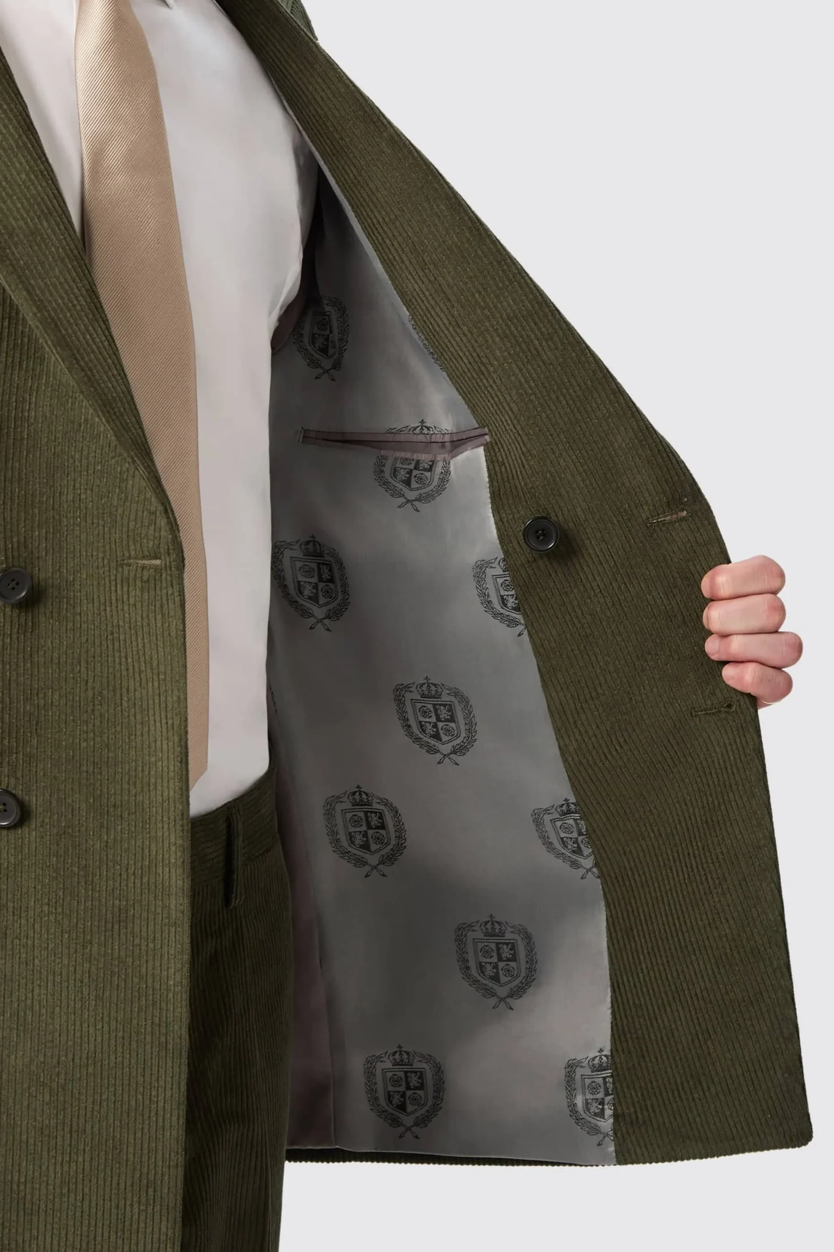 Twisted Tailor Brisbane Slim Fit Green Corduroy Double Breasted Jacket | Jackets·Work Jackets | Jackets·Party Jackets