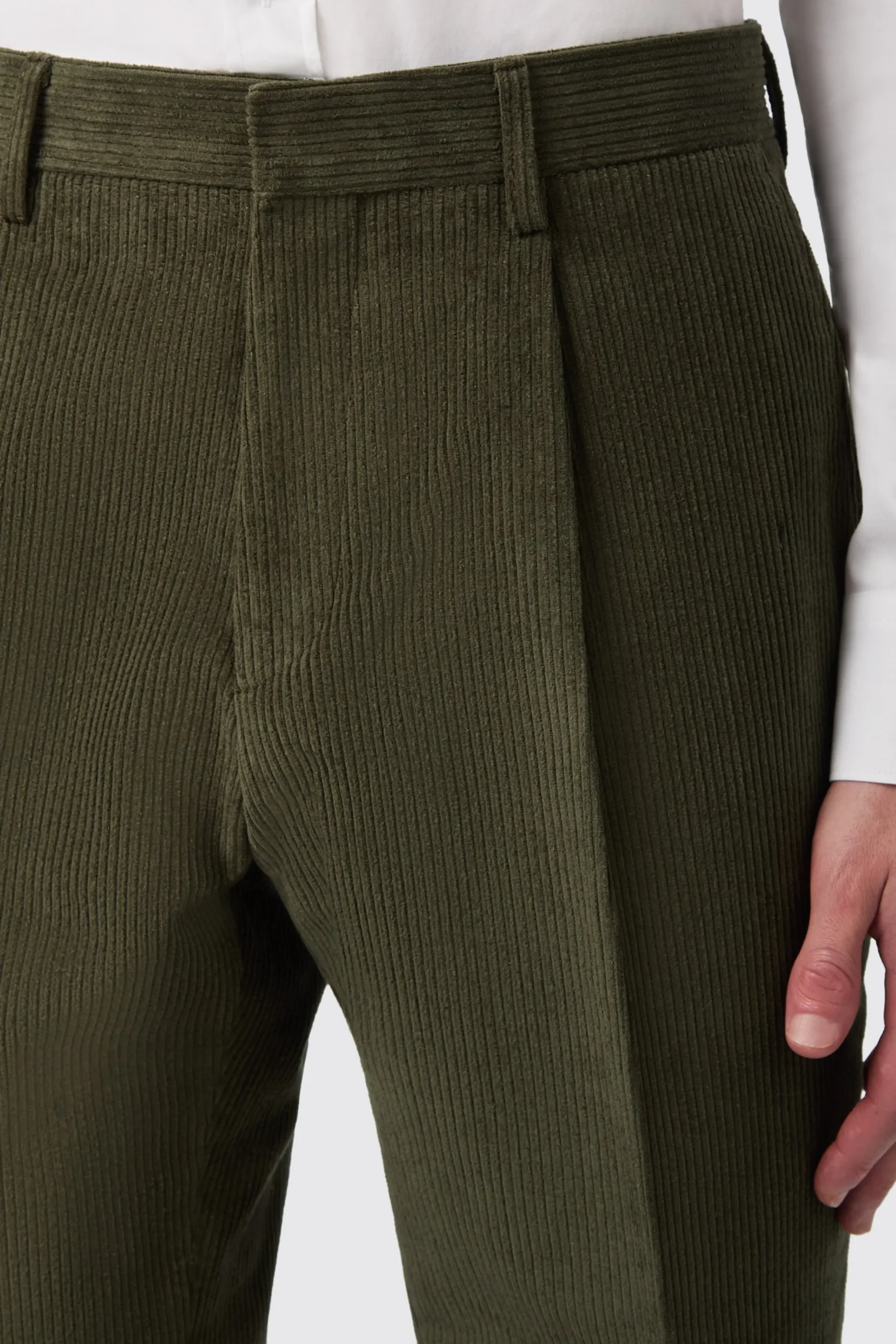 Twisted Tailor Brisbane Slim Fit Green Corduroy Trousers | Trousers·Casual Trousers | Trousers·Party Trousers