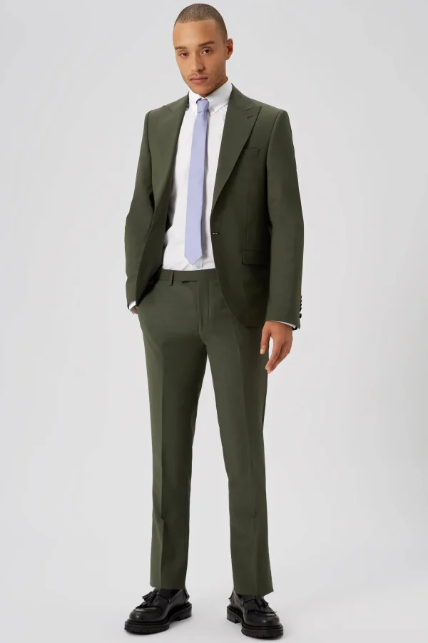 Twisted Tailor Buscot Slim Fit Green Wool Suit | Style·Plain Suits | Style·2 Piece Suits