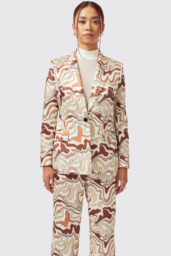 Twisted Tailor Calthia Slim Fit Neutral Jacket | Woman