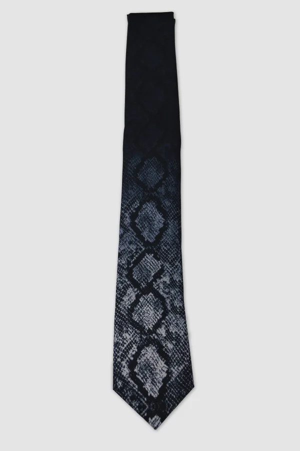 Twisted Tailor Carrol Black Snake Print Tie | Suit Accessories·Ties