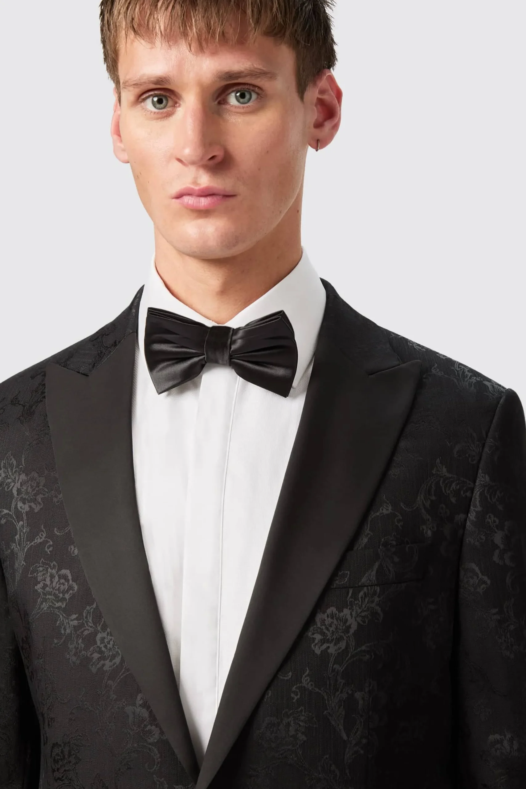 Twisted Tailor Compt Slim Fit Black Floral Jacquard Jacket | Jackets·Floral Jackets
