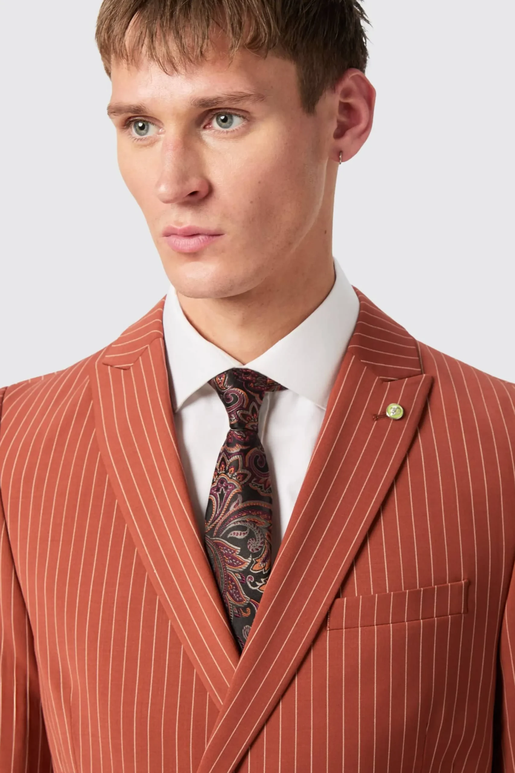 Twisted Tailor Cortese Oversized Burnt Orange Pinstripe Jacket | Jackets·Casual Jackets | Jackets·Party Jackets