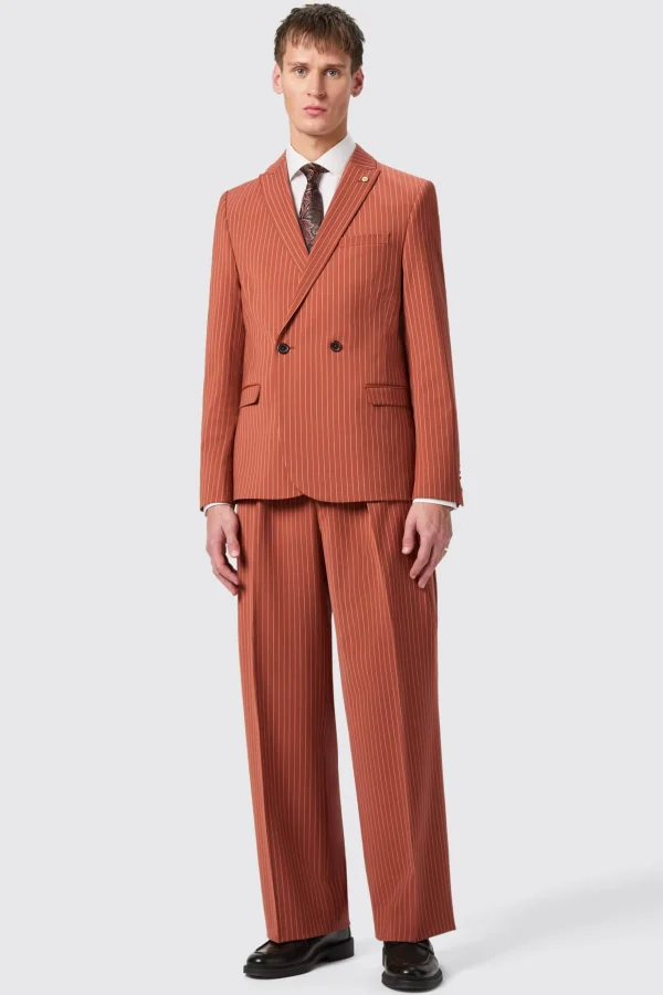 Twisted Tailor Cortese Oversized Burnt Orange Pinstripe Suit | Occasion·Autumn Suits | Occasion·Back To It