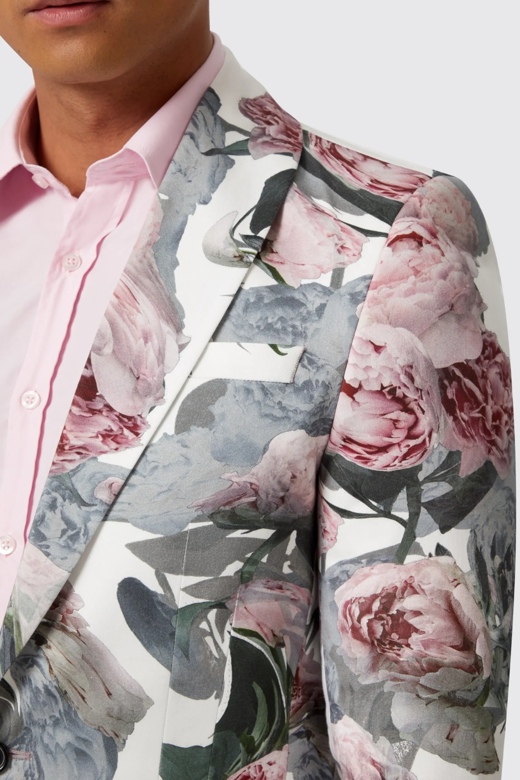 Twisted Tailor Dali Skinny Fit White Cotton Floral Jacket | Jackets·Floral Jackets