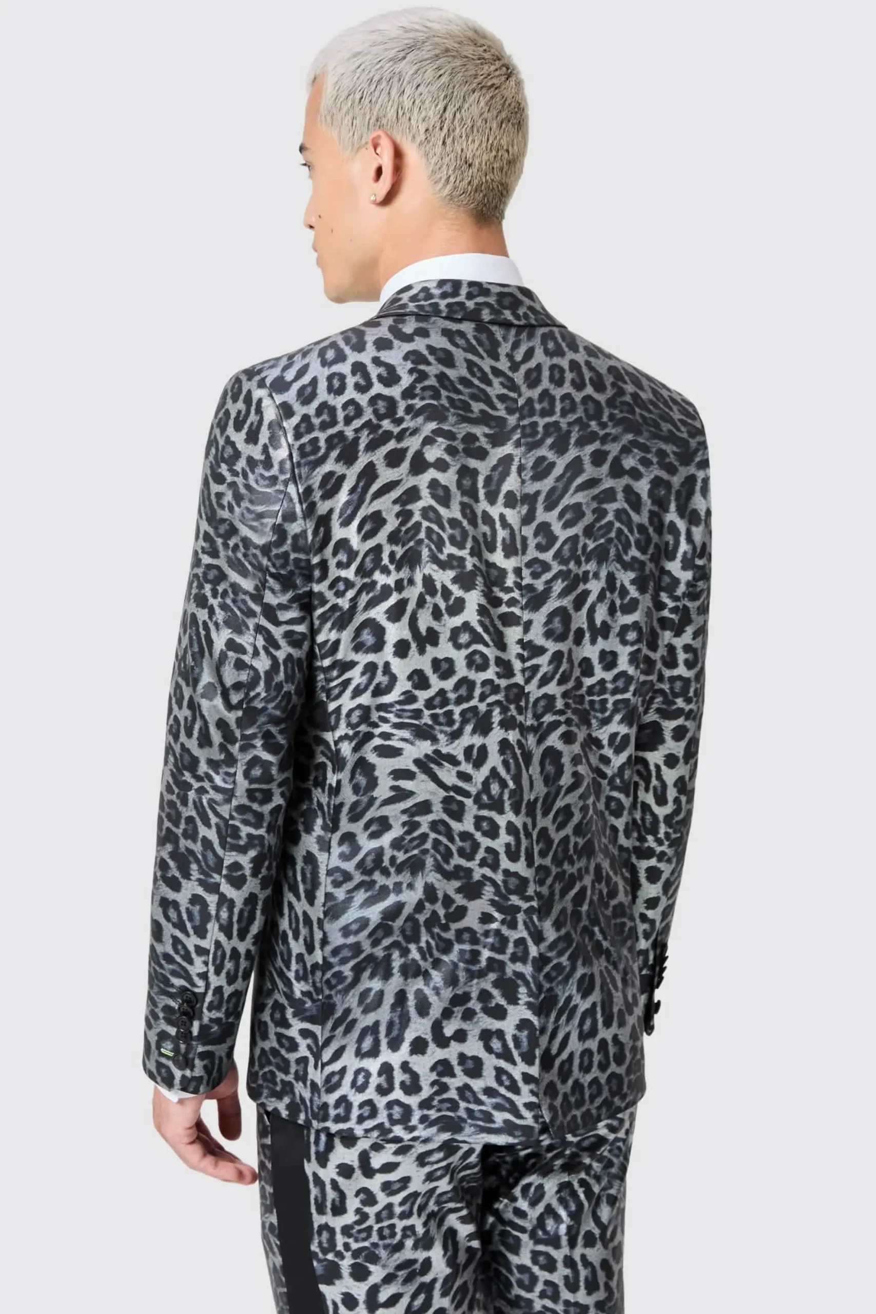 Twisted Tailor Devries Slim Fit Silver Leopard Print Tuxedo Suit | Style·Tuxedos | Style·Bold Prints