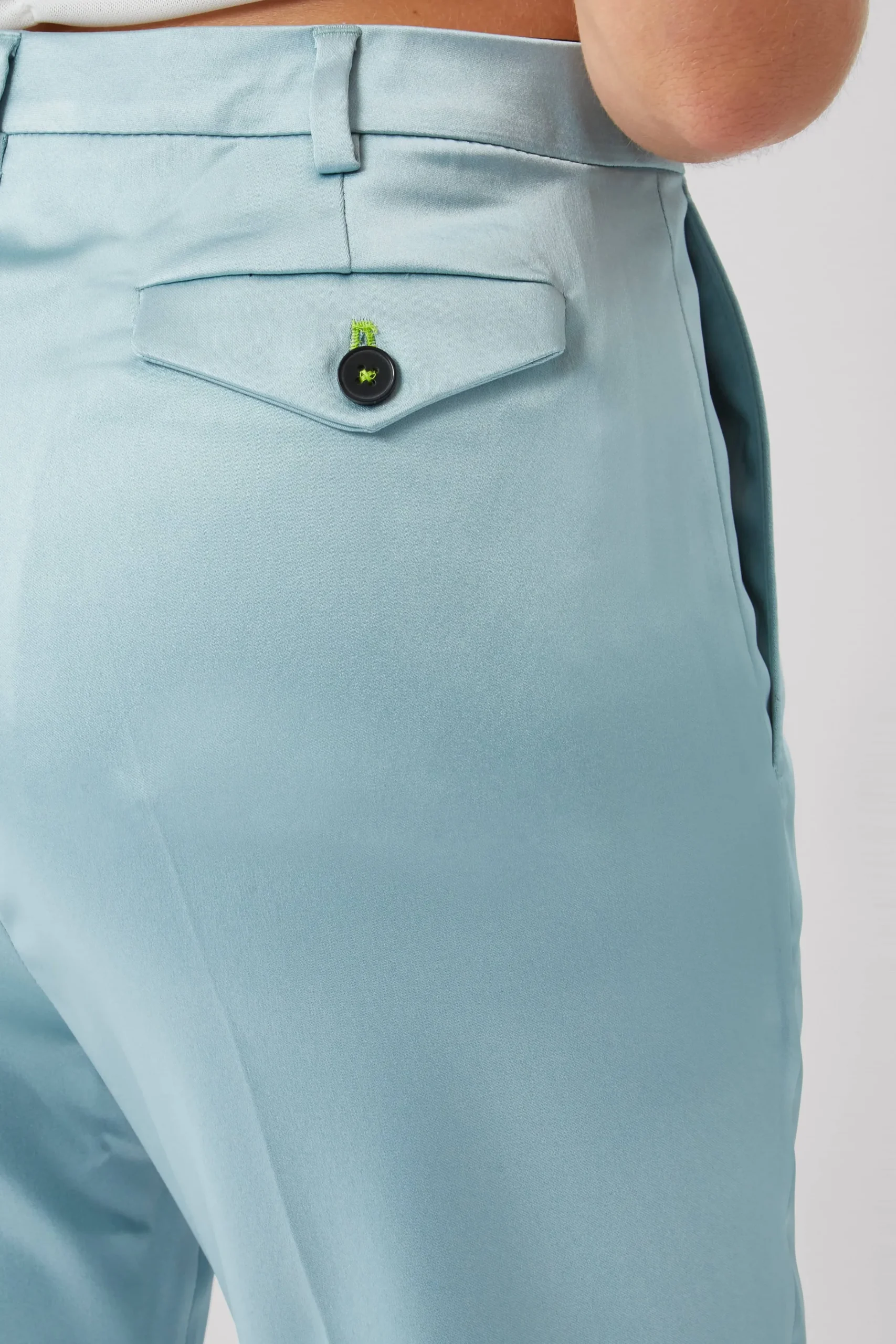 Twisted Tailor Draco Skinny Fit Aqua Blue Sateen Trousers | Woman