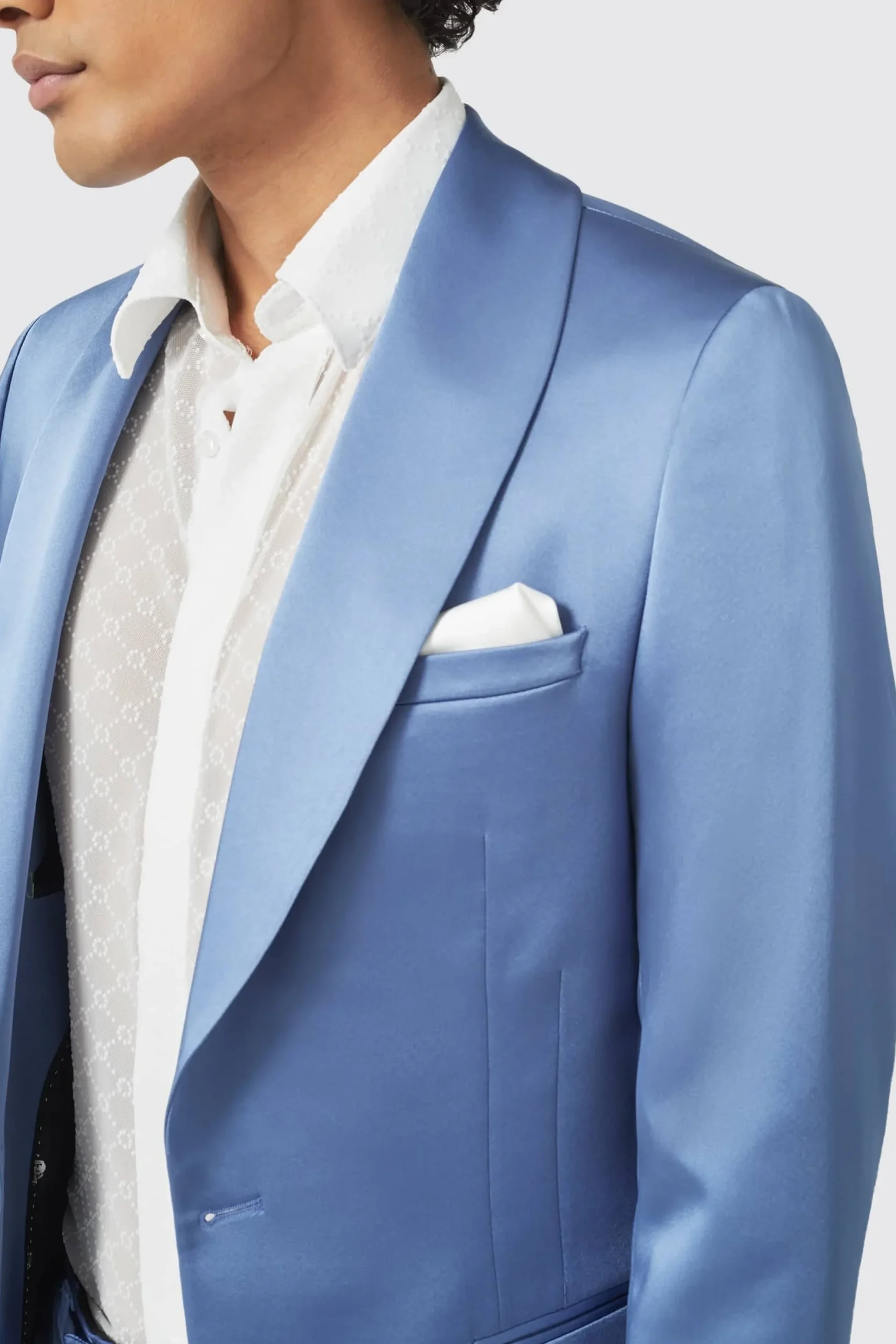 Twisted Tailor Draco Skinny Fit Blue Sateen Suit | Style·Plain Suits | Style·2 Piece Suits