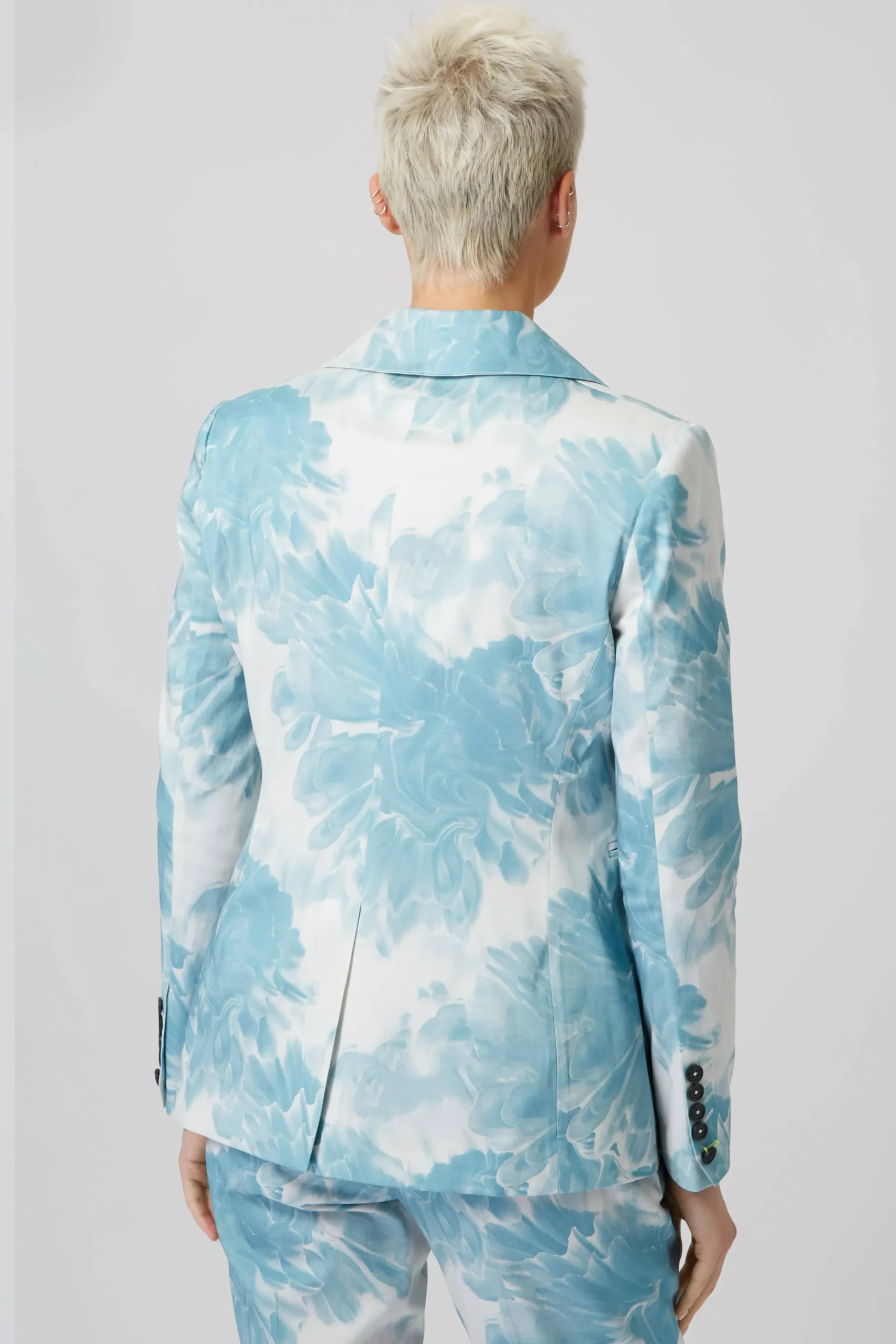 Twisted Tailor Dresden Skinny Fit Blue Floral Cotton Jacket | Woman