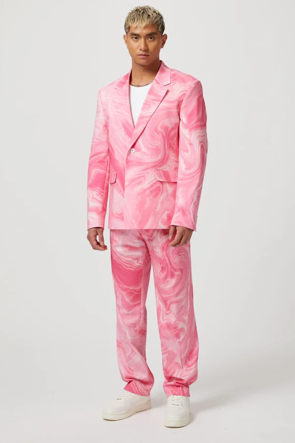 Twisted Tailor Drogba Oversized Pink Abstract Cotton Suit | Unisex | Style·Bold Prints