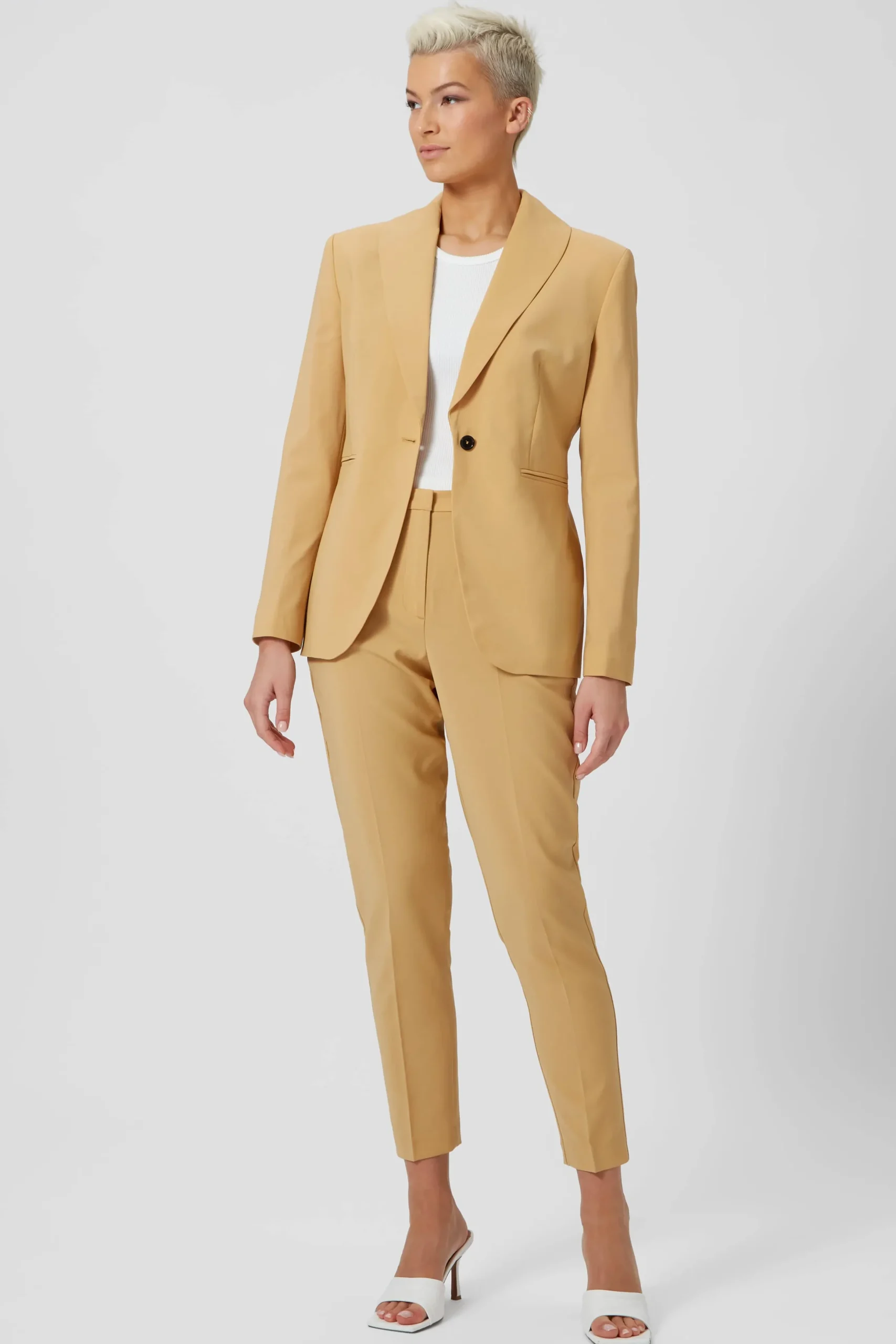 Twisted Tailor Eliza Skinny Fit Yellow Trousers | Woman