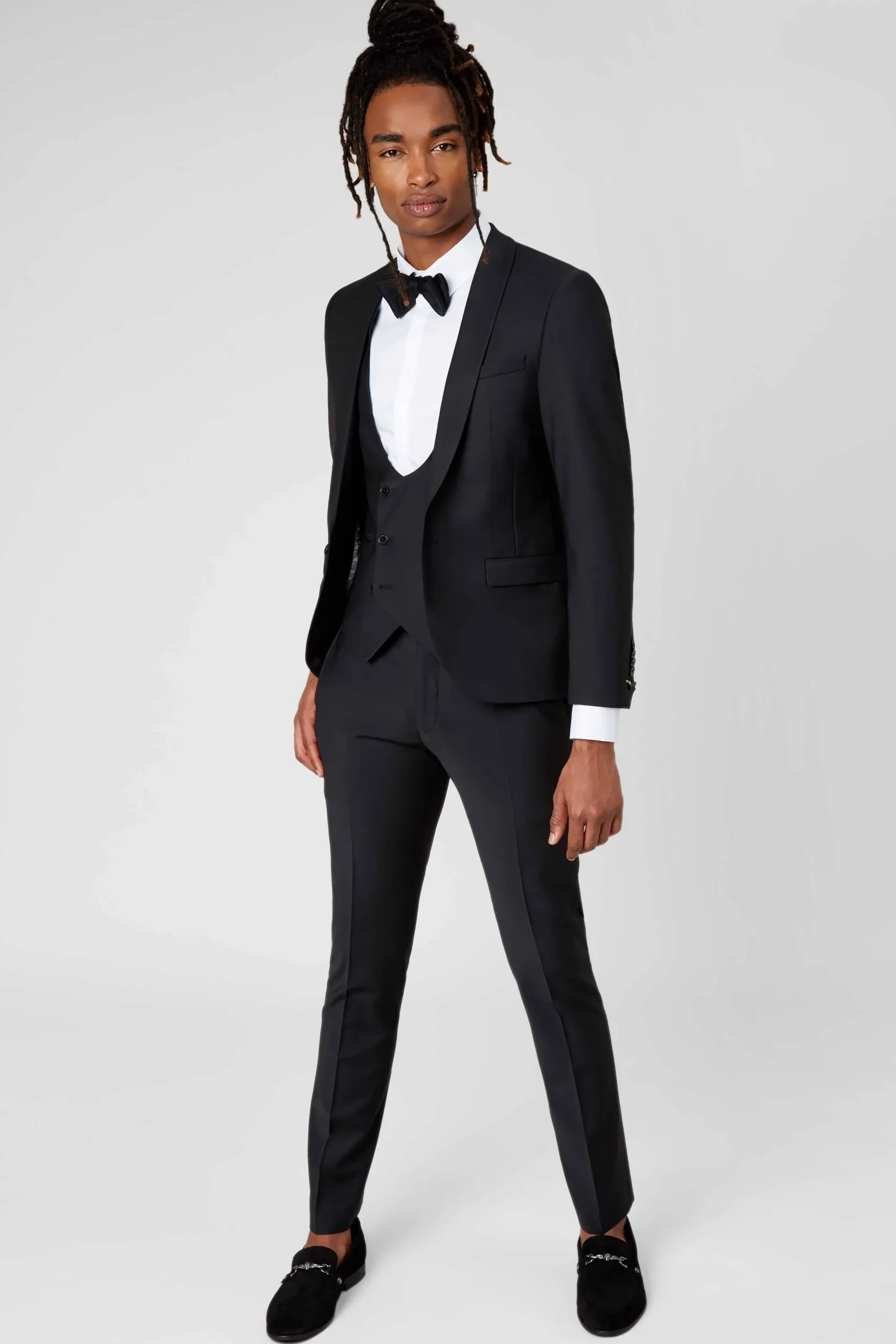 Twisted Tailor Ellroy Skinny Fit Black Wool Suit | Style·Plain Suits | Style·3 Piece Suits