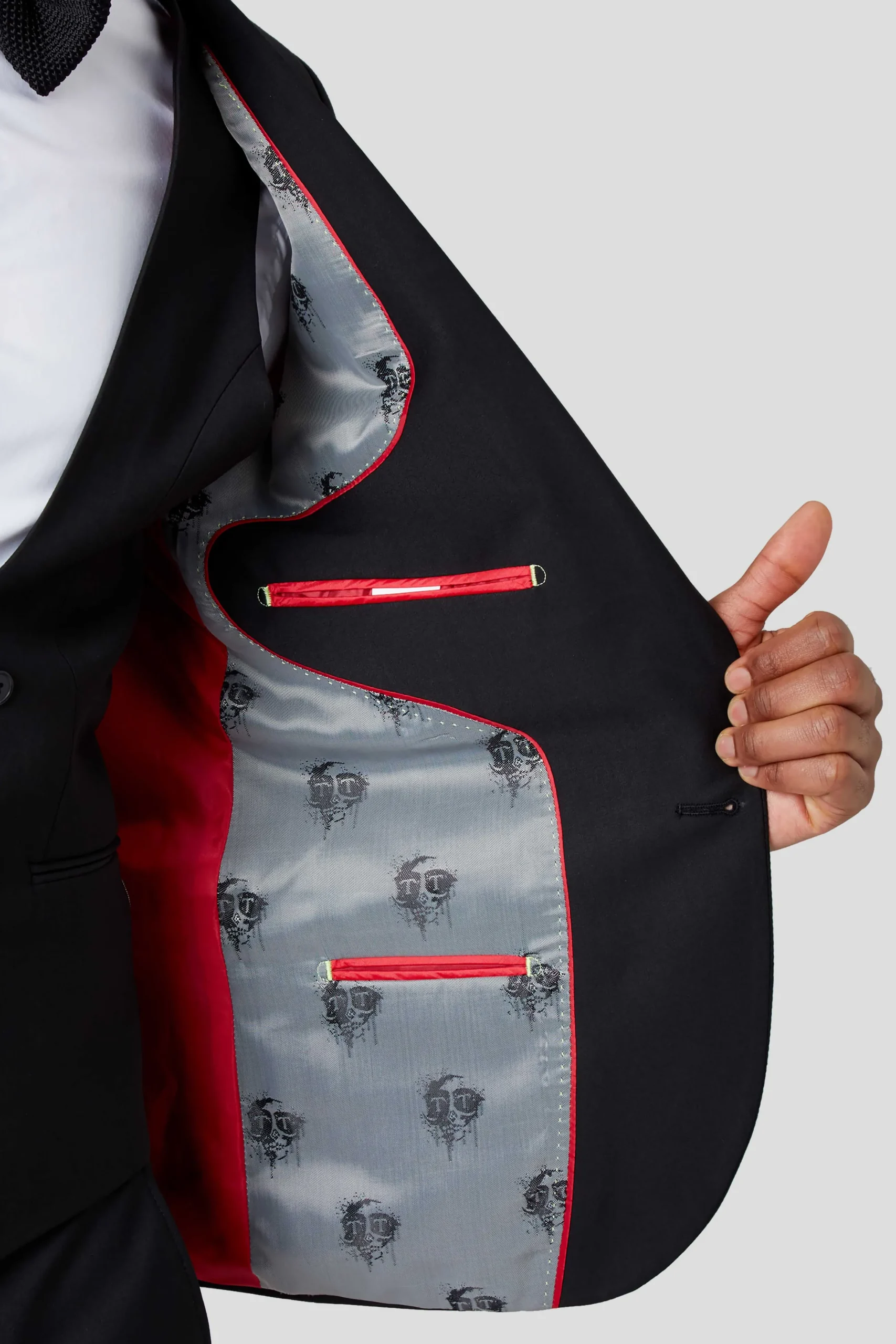 Twisted Tailor Ellroy Skinny Fit Black Wool Suit | Style·Plain Suits | Style·3 Piece Suits