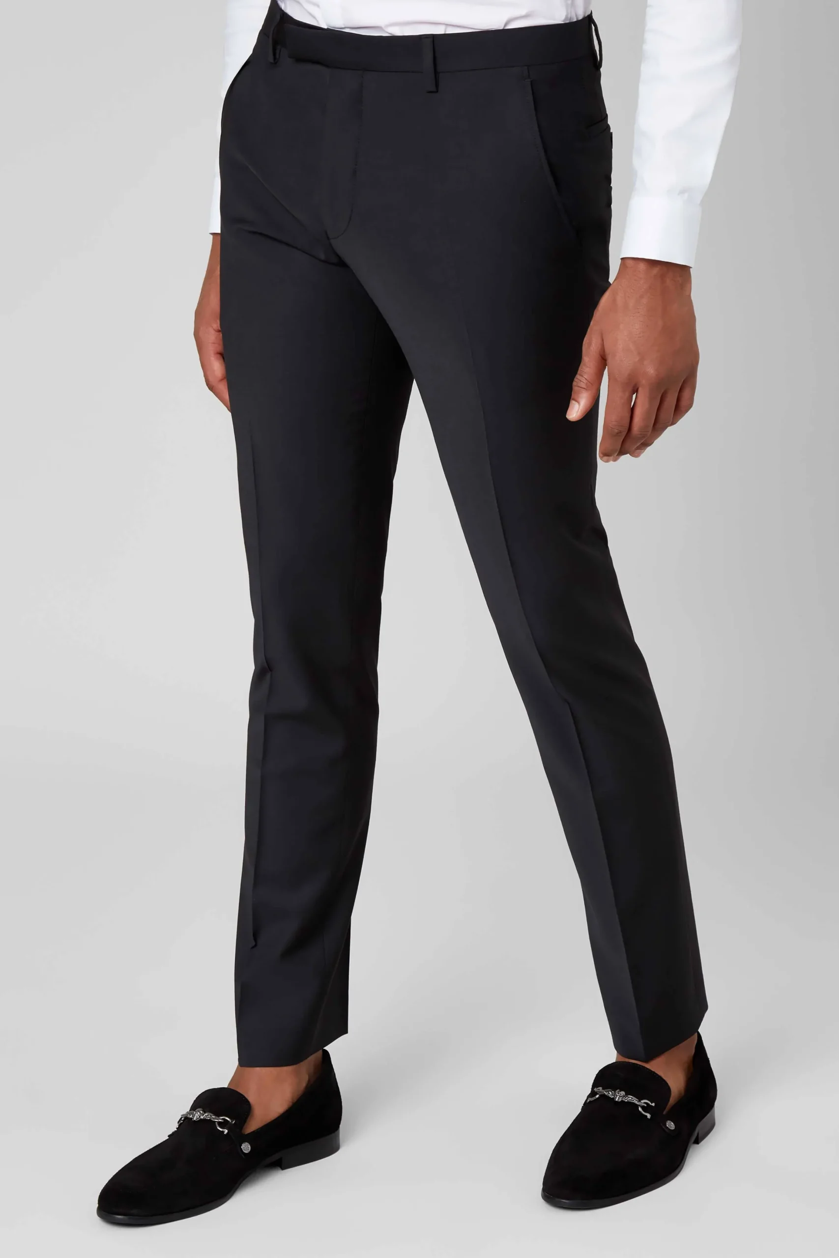 Twisted Tailor Ellroy Skinny Fit Black Wool Suit | Style·Plain Suits | Style·3 Piece Suits