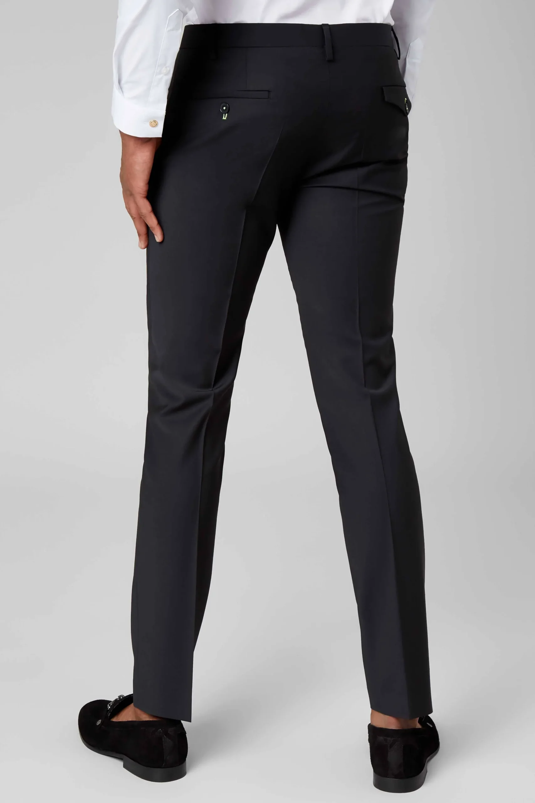 Twisted Tailor Ellroy Skinny Fit Black Wool Suit | Style·Plain Suits | Style·3 Piece Suits