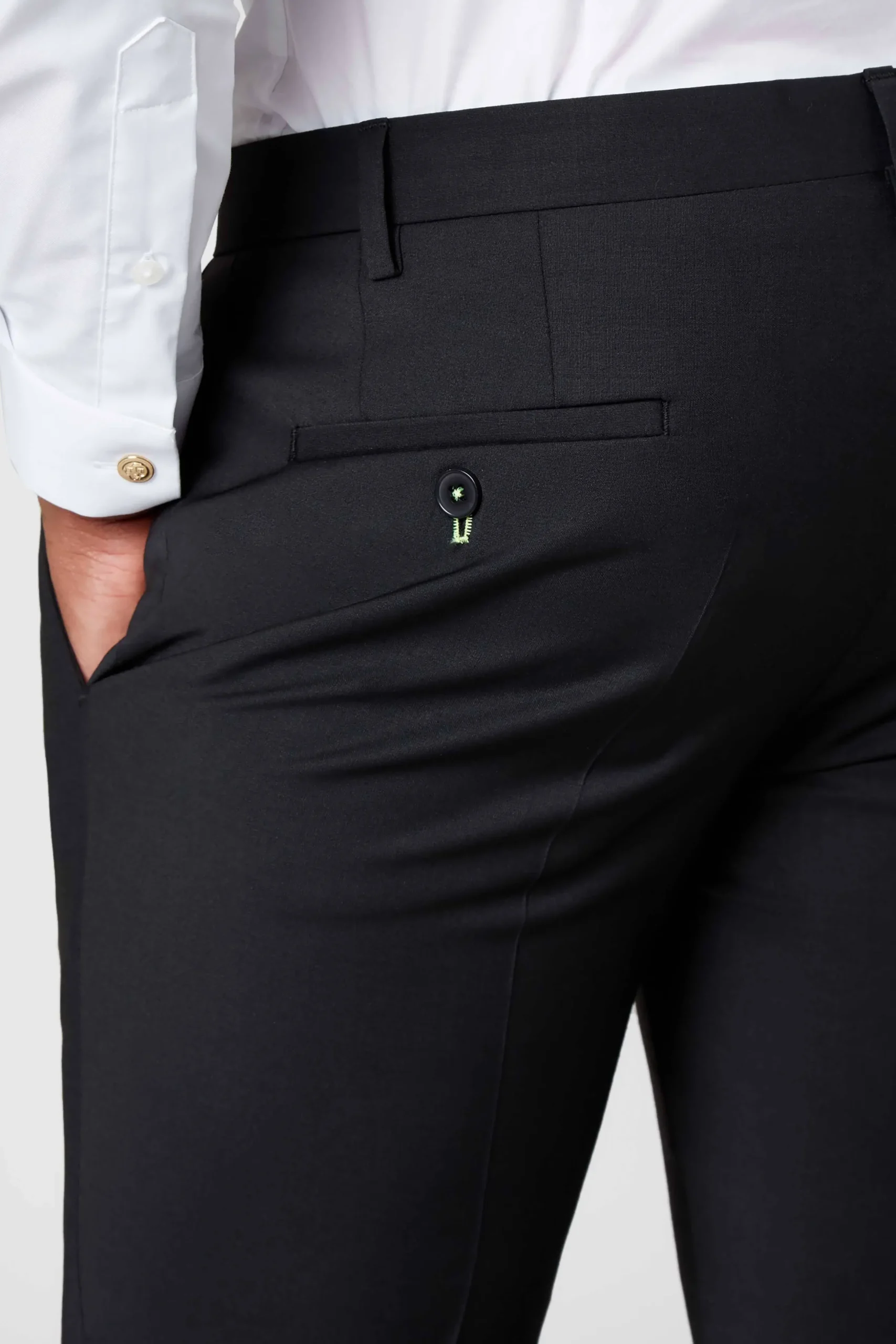 Twisted Tailor Ellroy Skinny Fit Black Wool Trousers | Trousers·Work Trousers