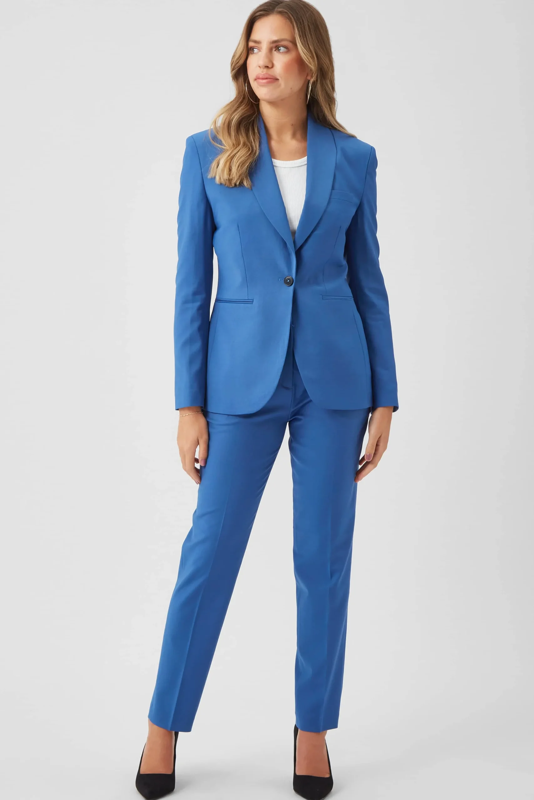 Twisted Tailor Ellroy Skinny Fit French Blue Wool Jacket | Woman