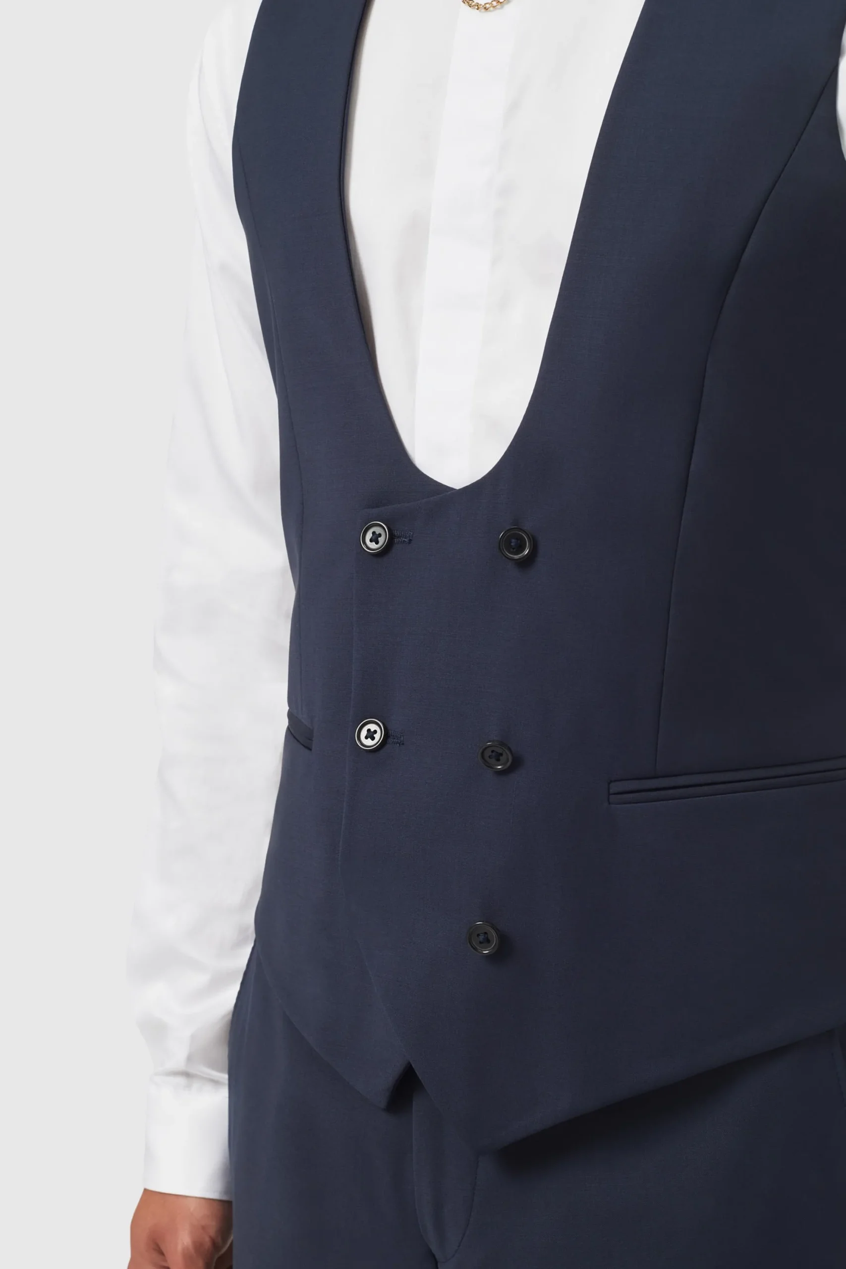 Twisted Tailor Ellroy Skinny Fit New Navy Waistcoat | Waistcoats