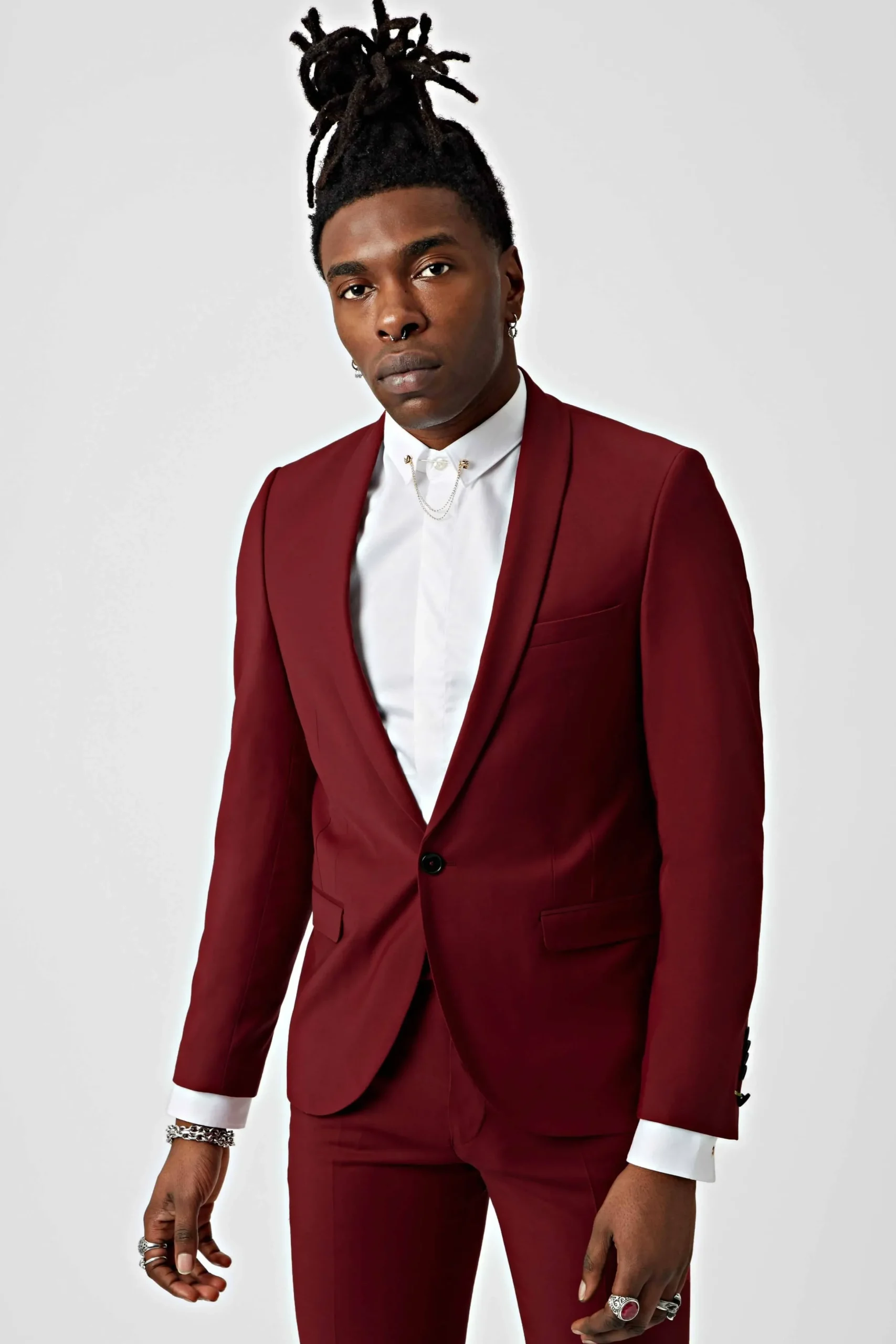 Twisted Tailor Ellroy Skinny Fit Red Wool Suit | Style·Plain Suits | Style·3 Piece Suits