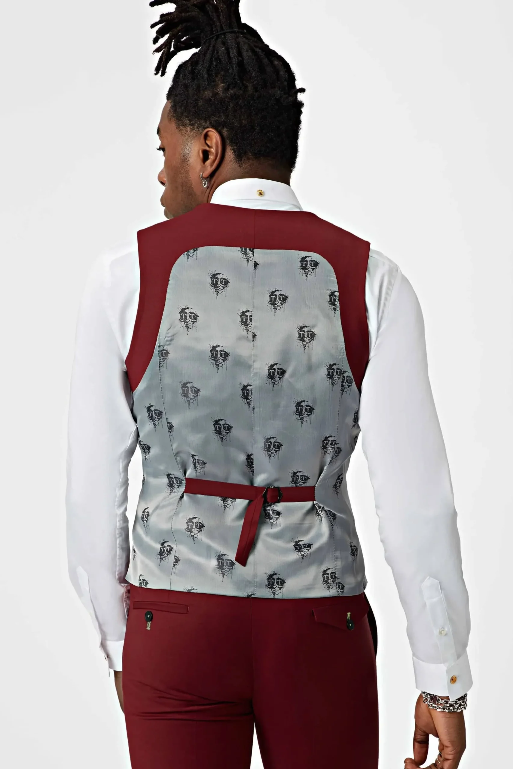 Twisted Tailor Ellroy Skinny Fit Red Wool Waistcoat | Waistcoats
