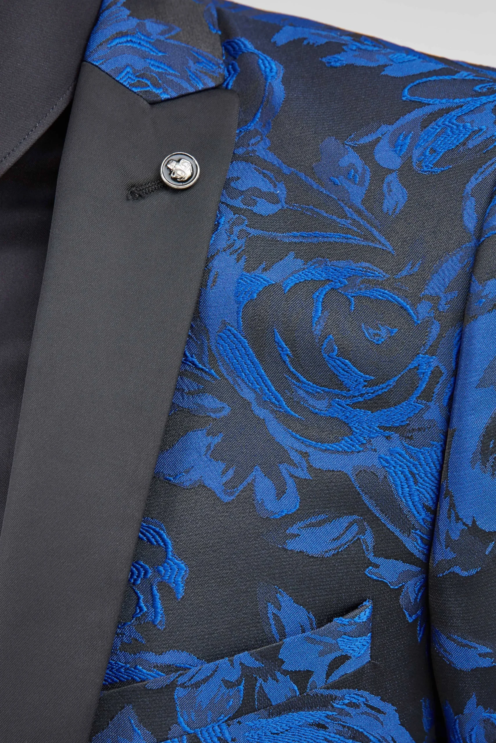 Twisted Tailor Ersat Skinny Fit Blue Floral Tuxedo Suit | Style·Floral Suits | Style·Bold Prints