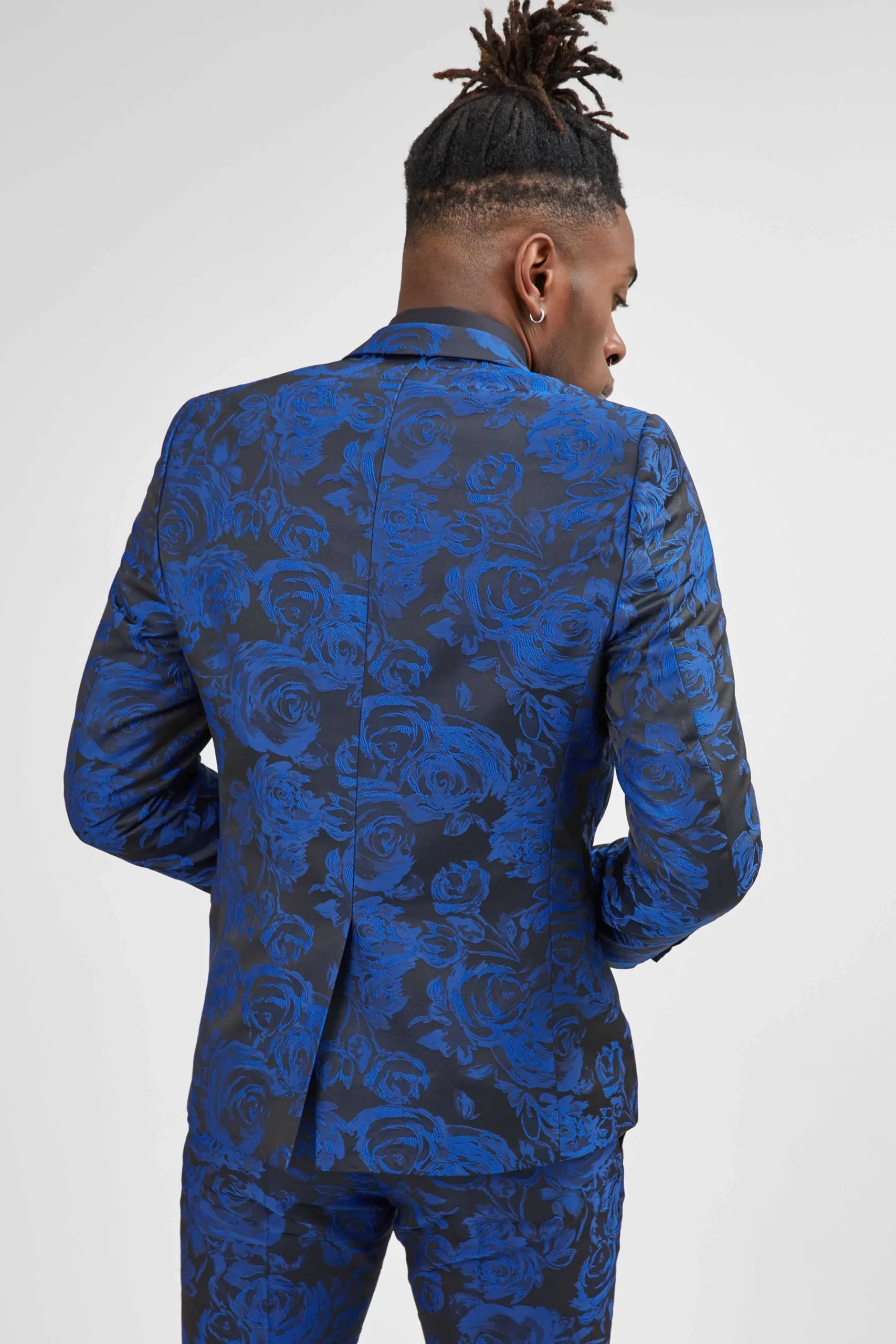 Twisted Tailor Ersat Skinny Fit Blue Floral Tuxedo Suit | Style·Floral Suits | Style·Bold Prints