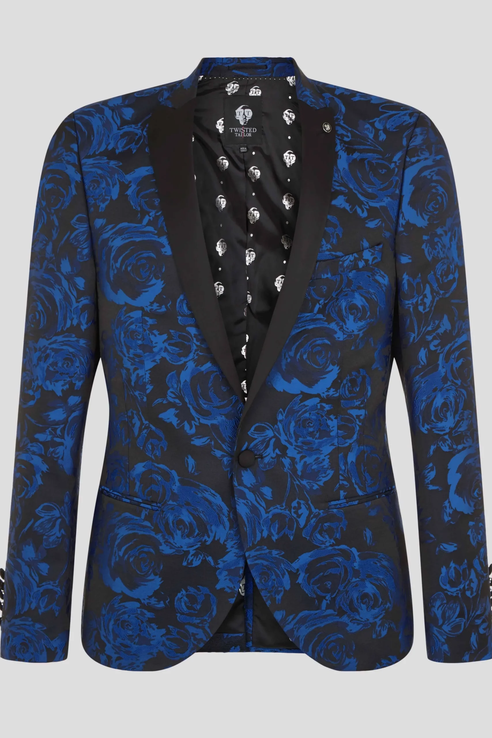 Twisted Tailor Ersat Skinny Fit Blue Floral Tuxedo Suit | Style·Floral Suits | Style·Bold Prints