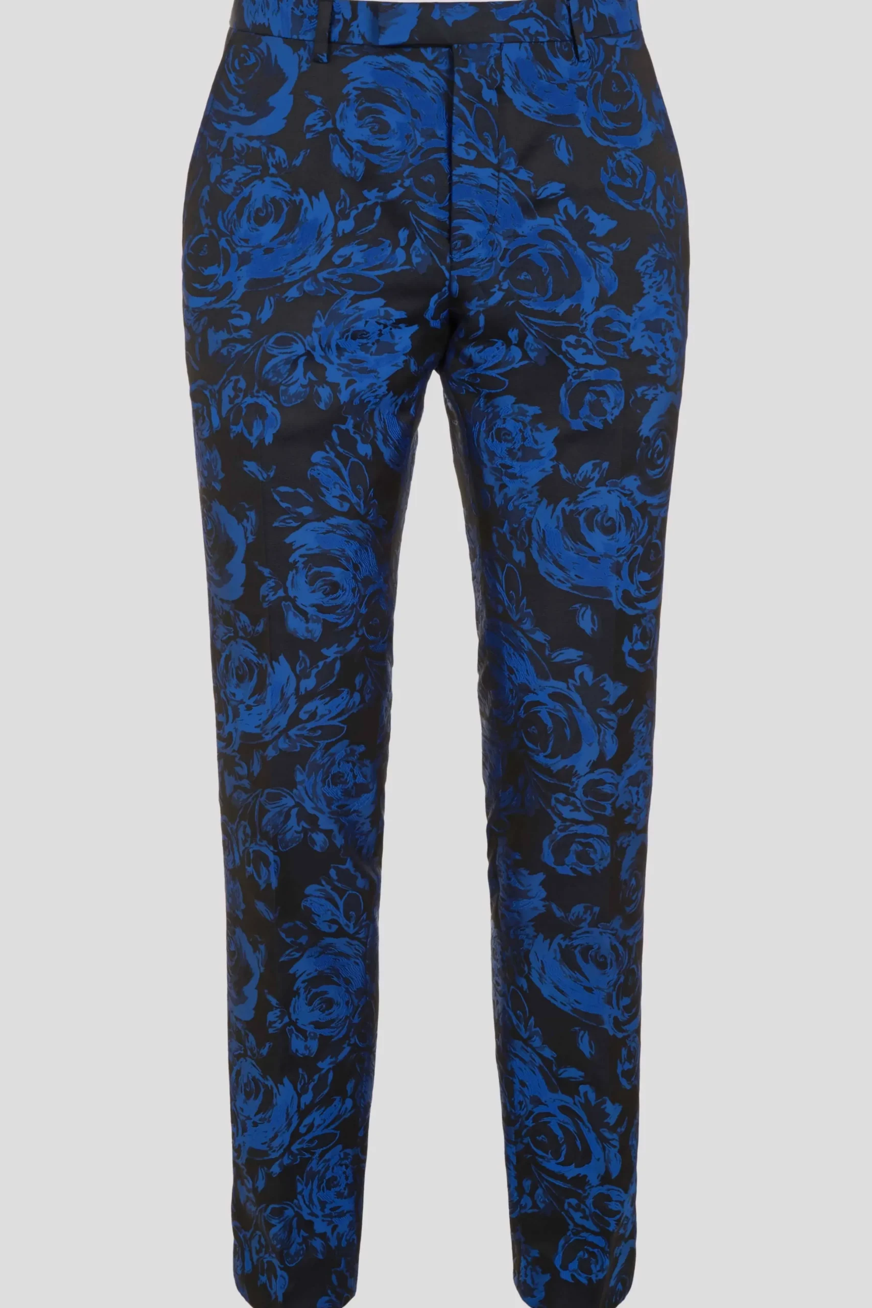 Twisted Tailor Ersat Skinny Fit Blue Floral Tuxedo Trousers | Trousers·Floral Trousers | Trousers·Party Trousers